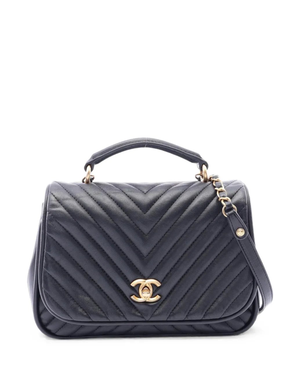 2017-2018 Chevron V-stitch leather shoulder bag
