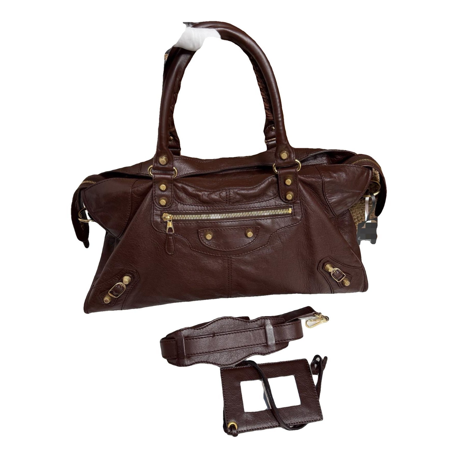 City leather handbag