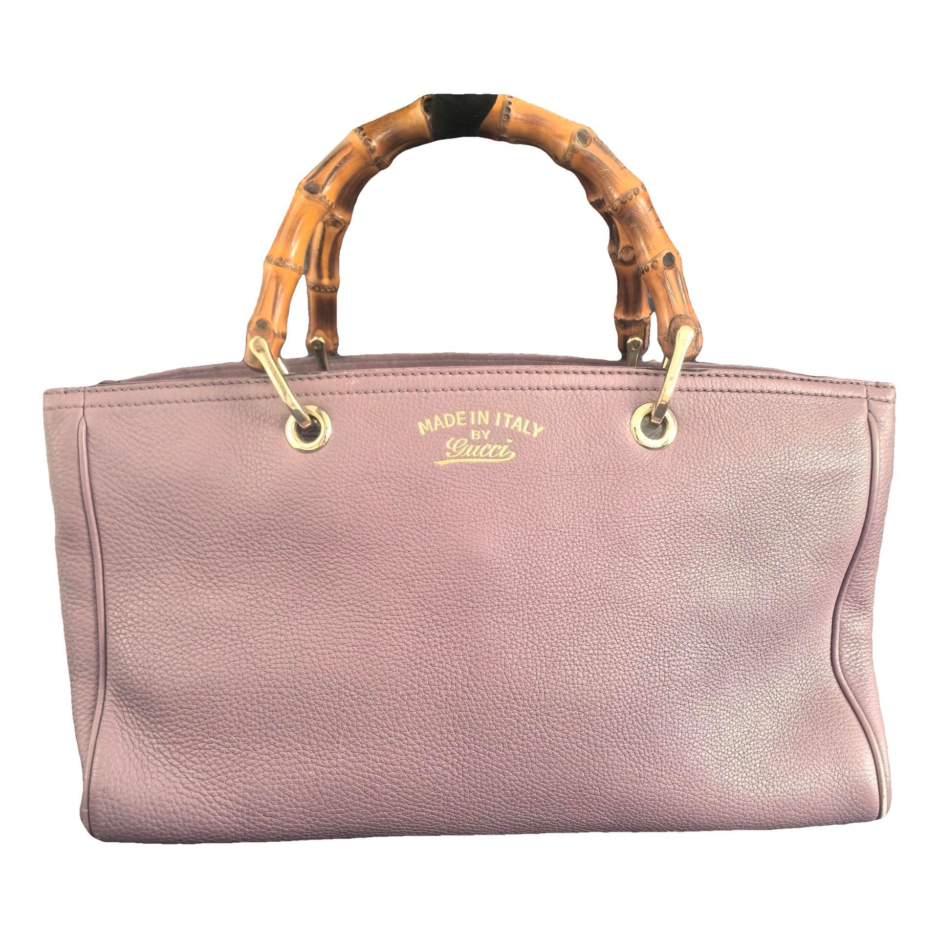 Bamboo Shopper leather handbag