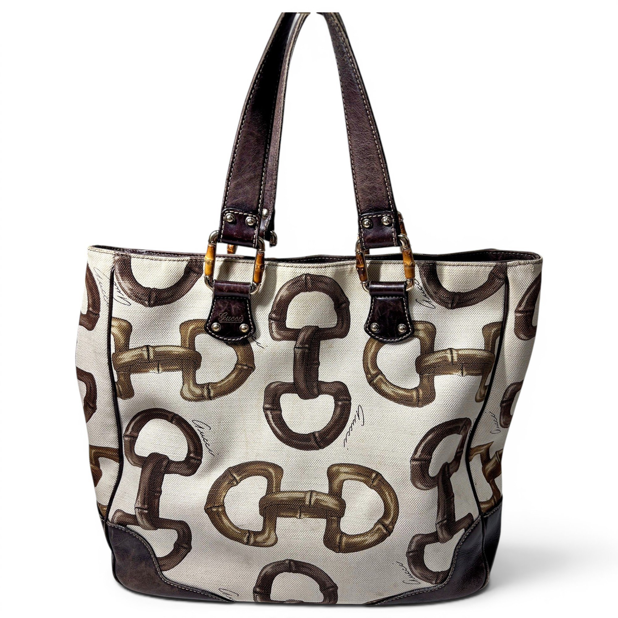 Half Horsebit leather tote