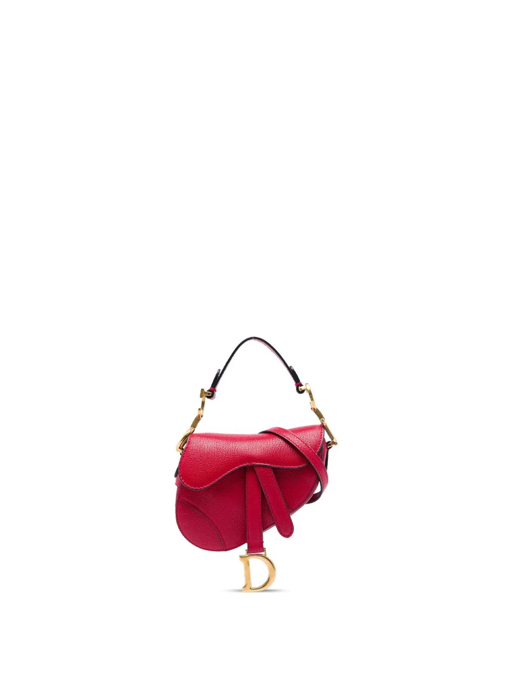 2022 Mini Grained Calfskin Saddle Bag satchel