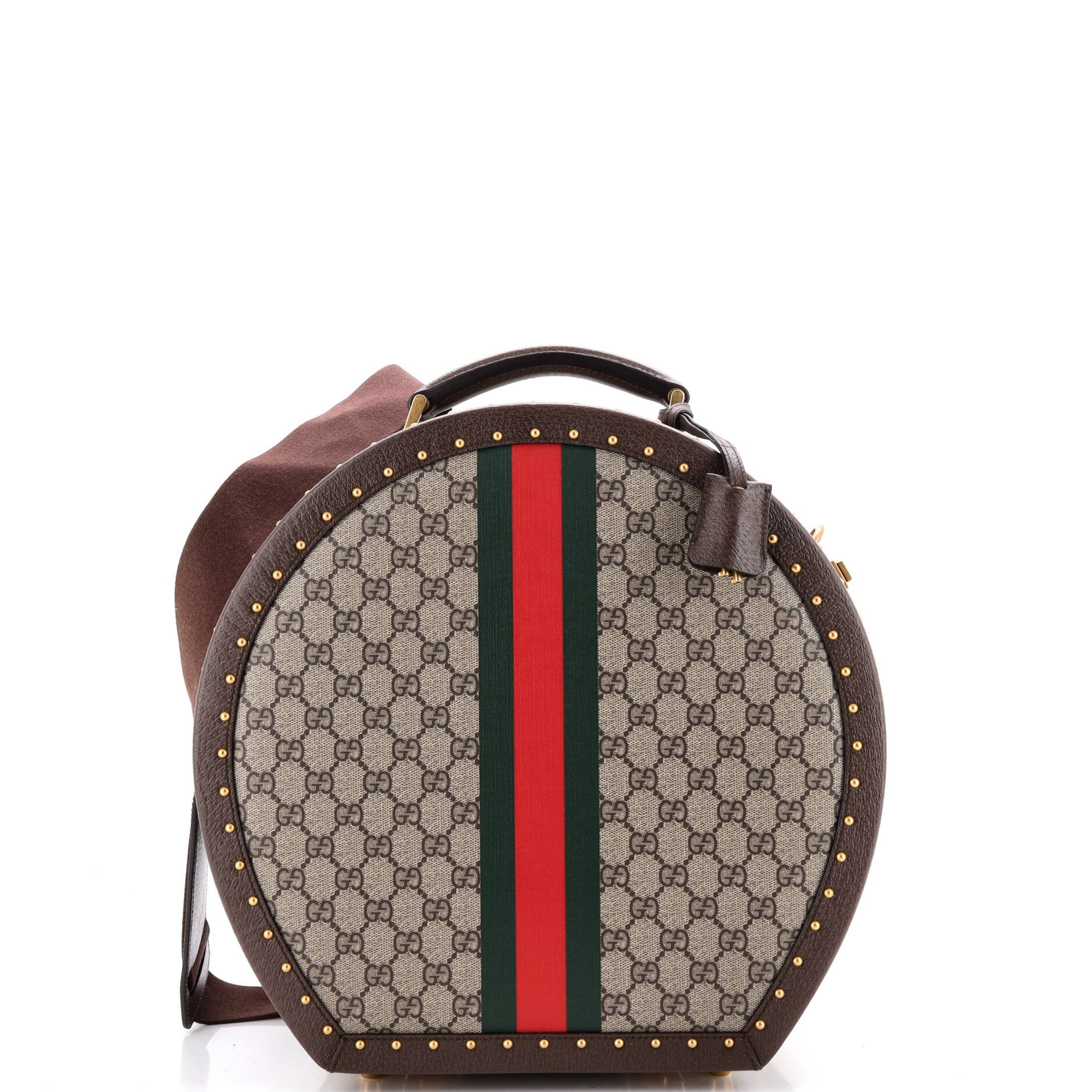 Savoy Hat Box Bag GG Coated Canvas with Leather Small
