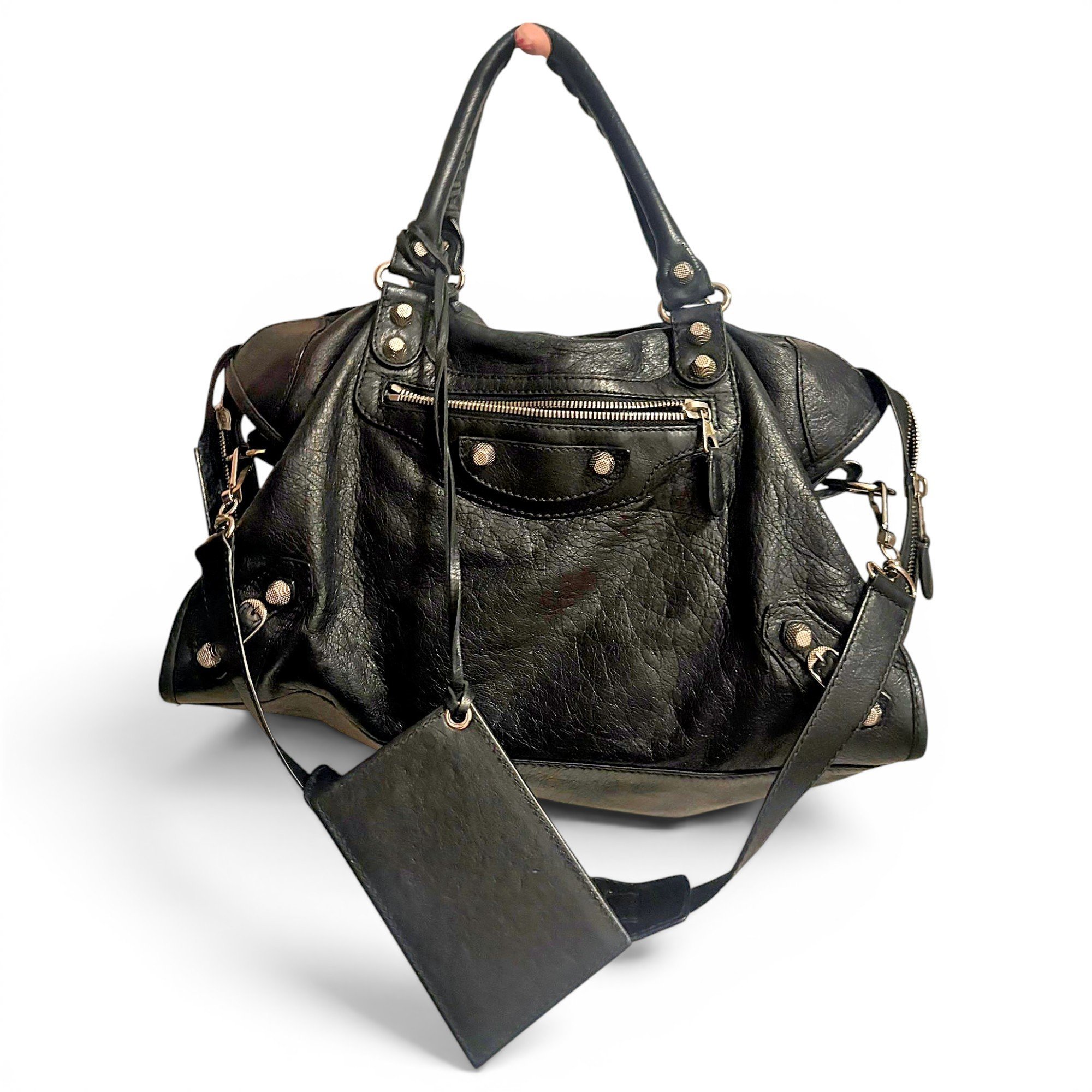 City leather handbag