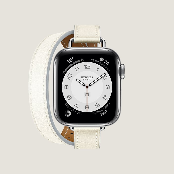Blanc Band Apple Watch Hermès Double Tour 41 MM Attelage