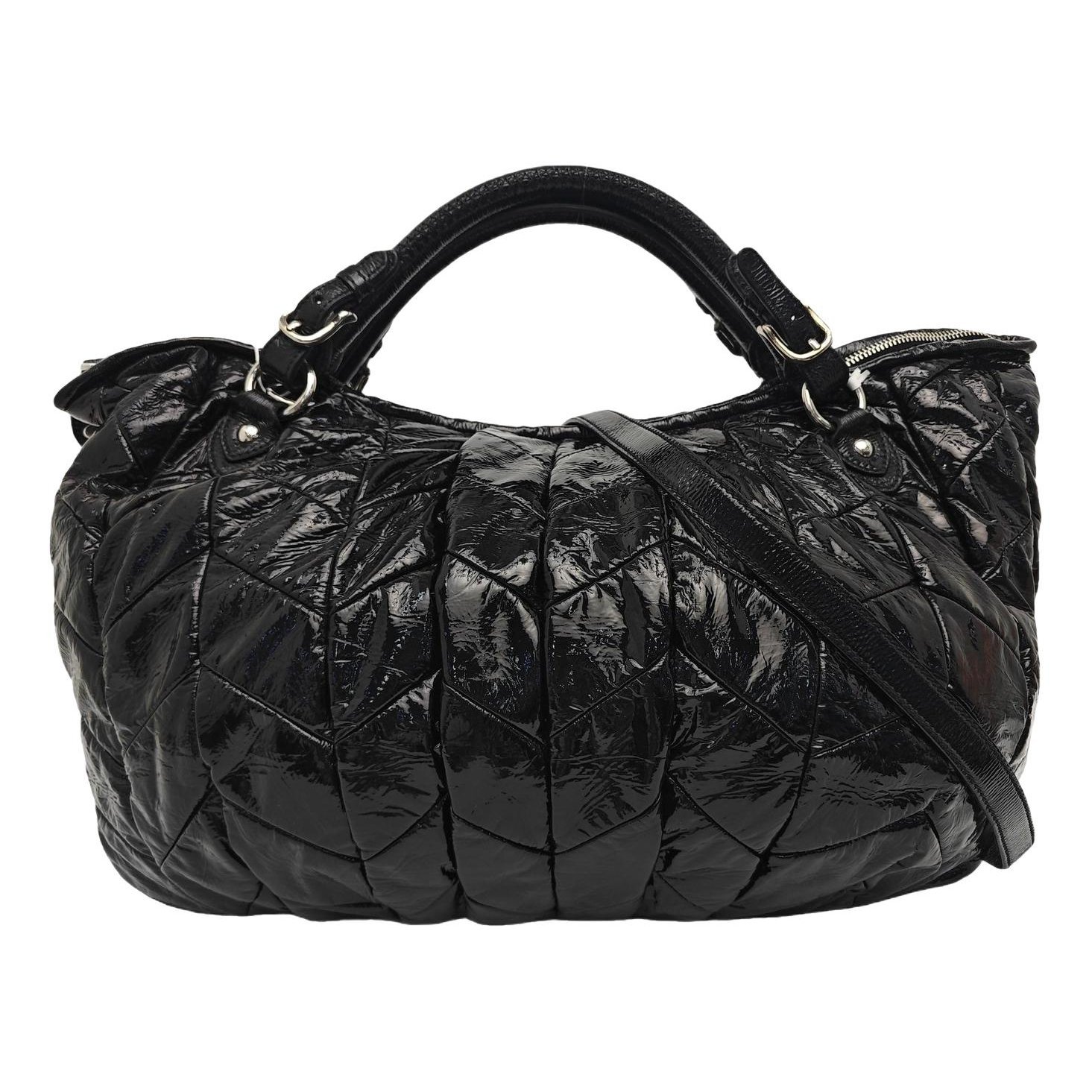 Patent leather handbag