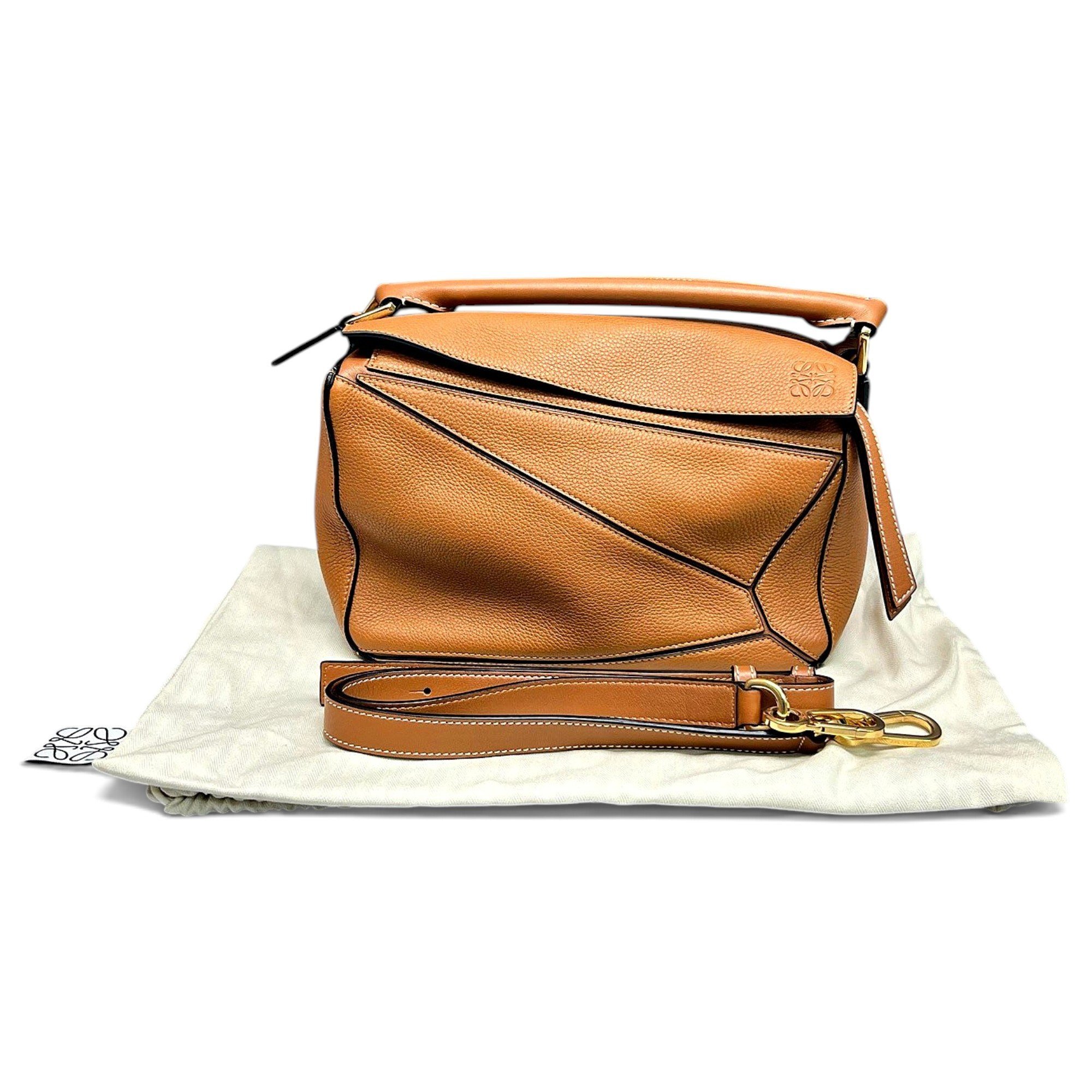 Puzzle leather handbag