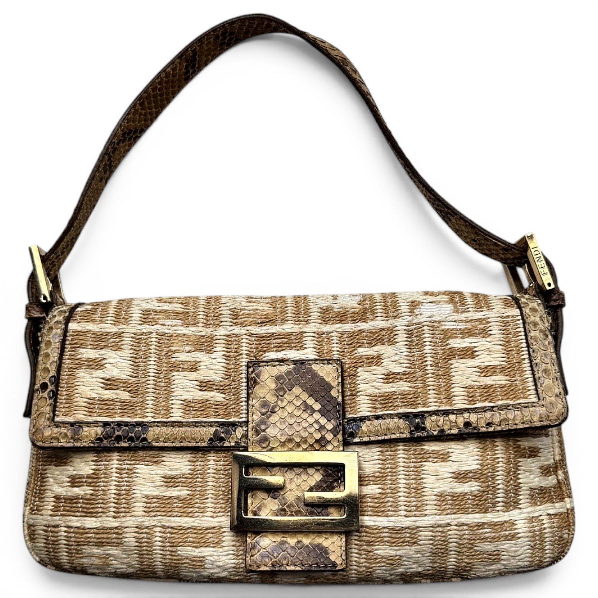 Baguette python handbag
