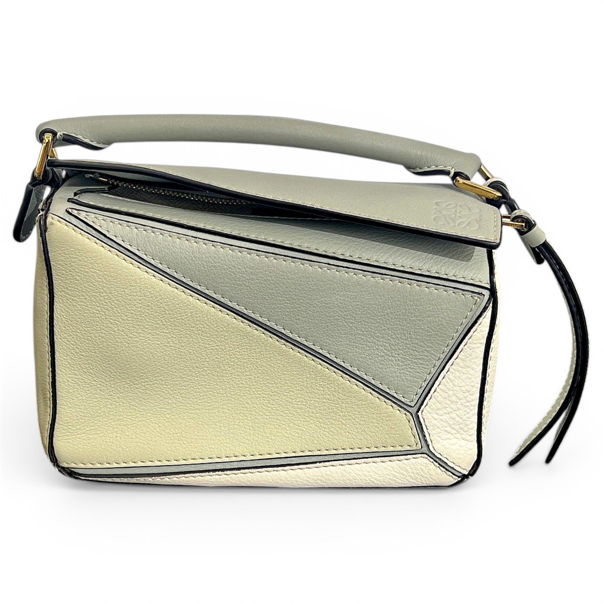 Puzzle leather handbag