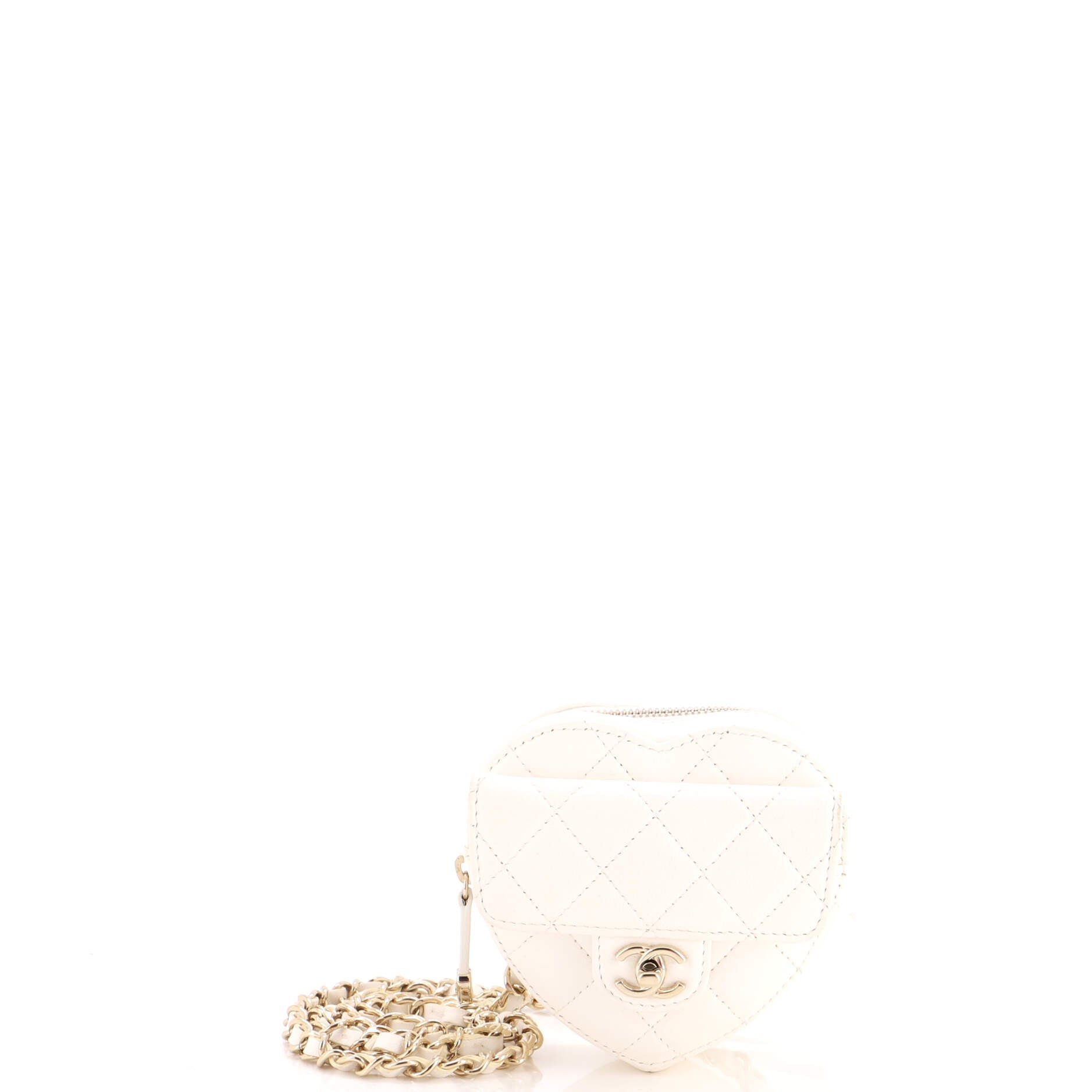 CC in Love Heart Belt Bag Quilted Lambskin