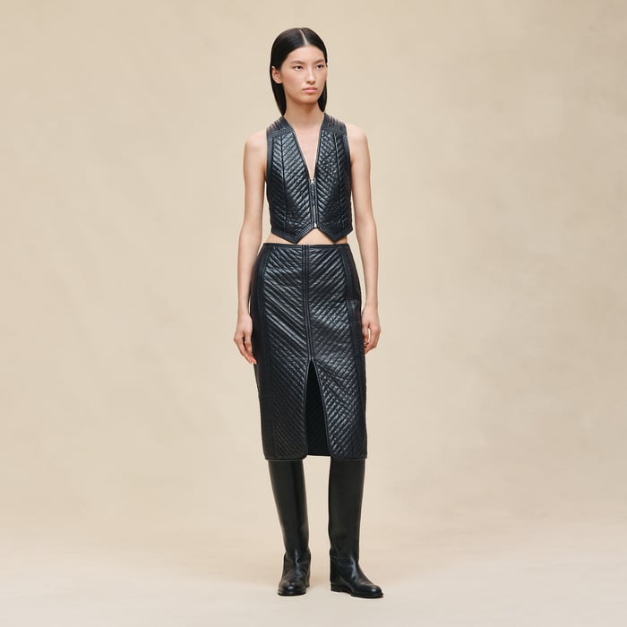 Bleu Noir Quilted Cargo Vest