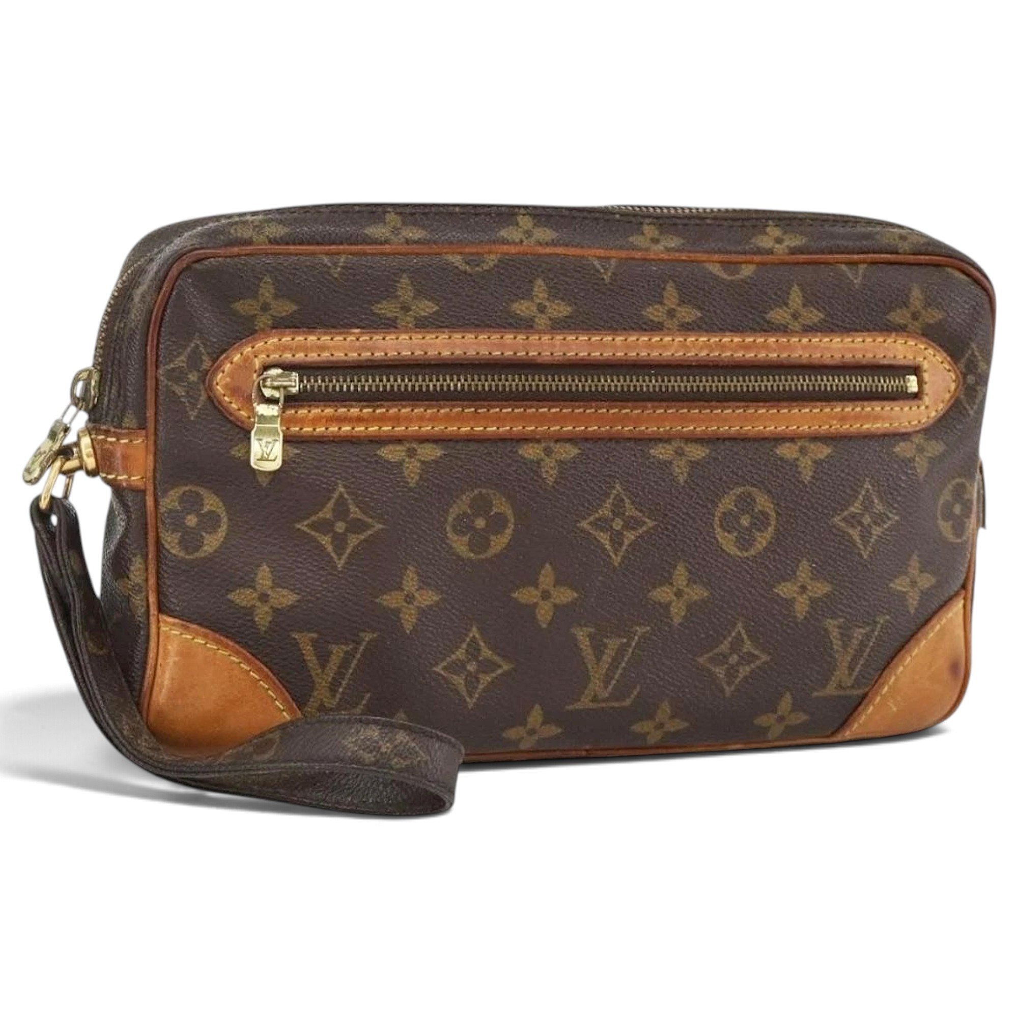 Leather clutch bag