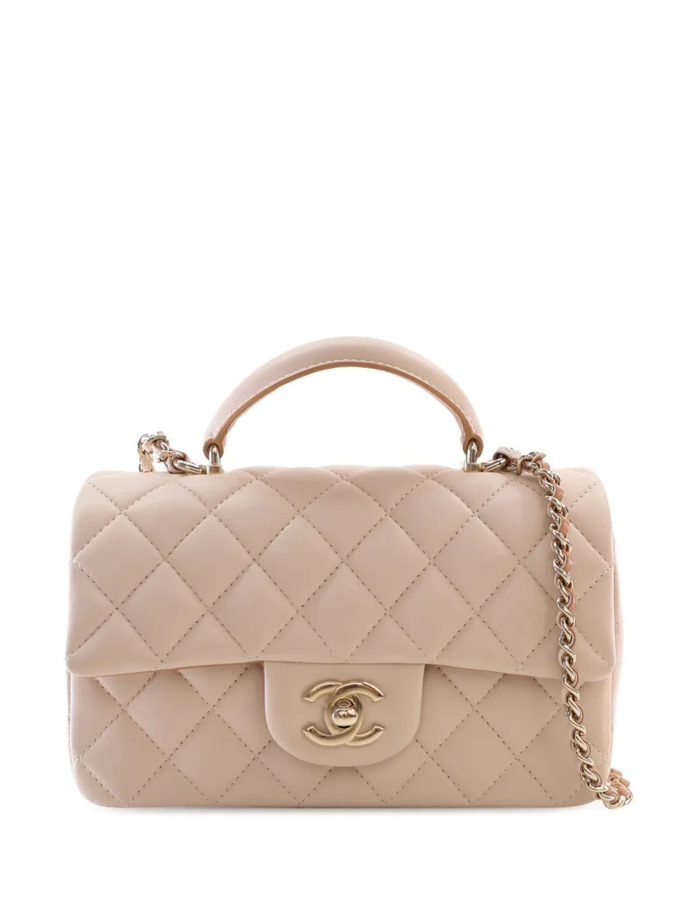 2021-2026 Mini Rectangular Classic Lambskin Top Handle Flap satchel