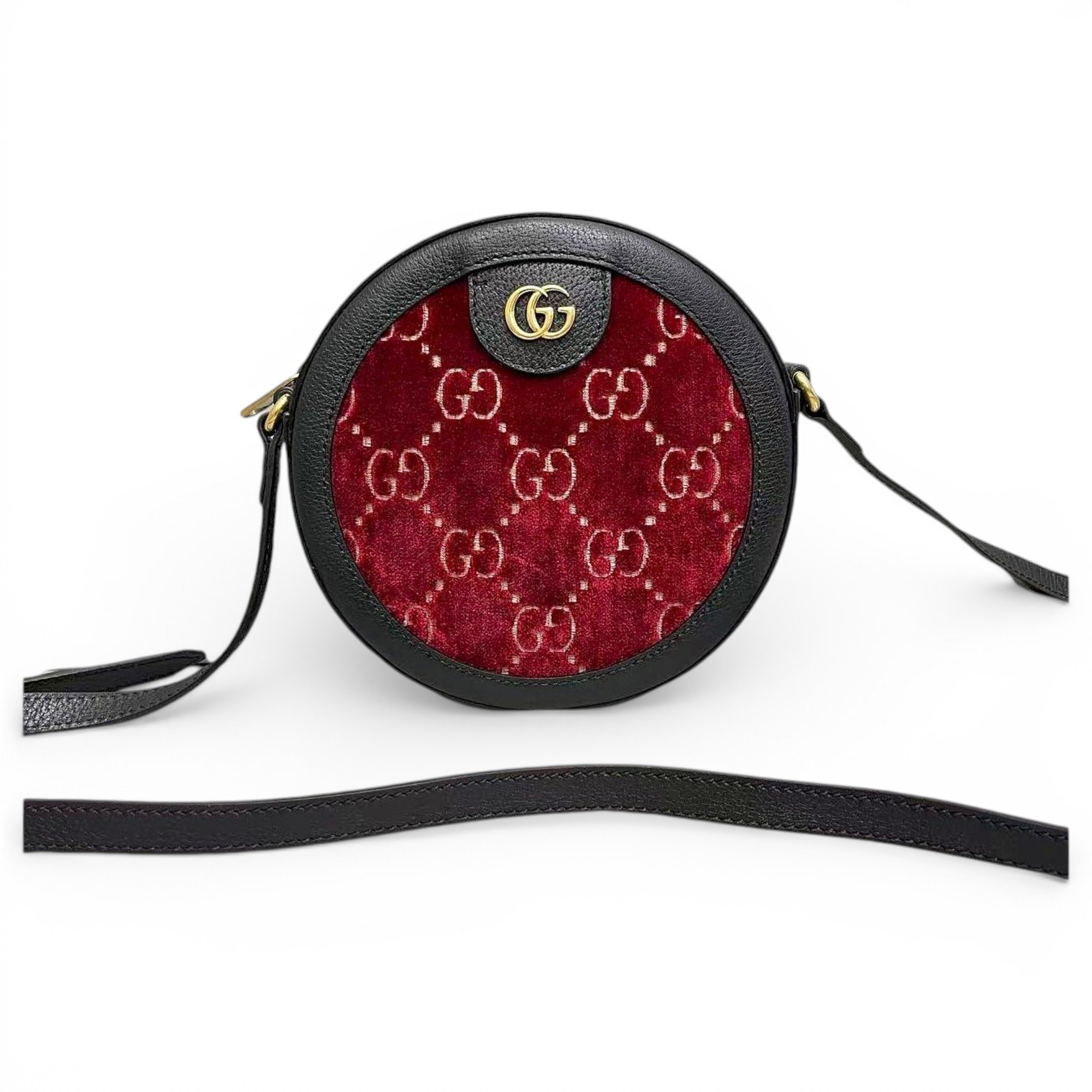 Ophidia Round velvet handbag