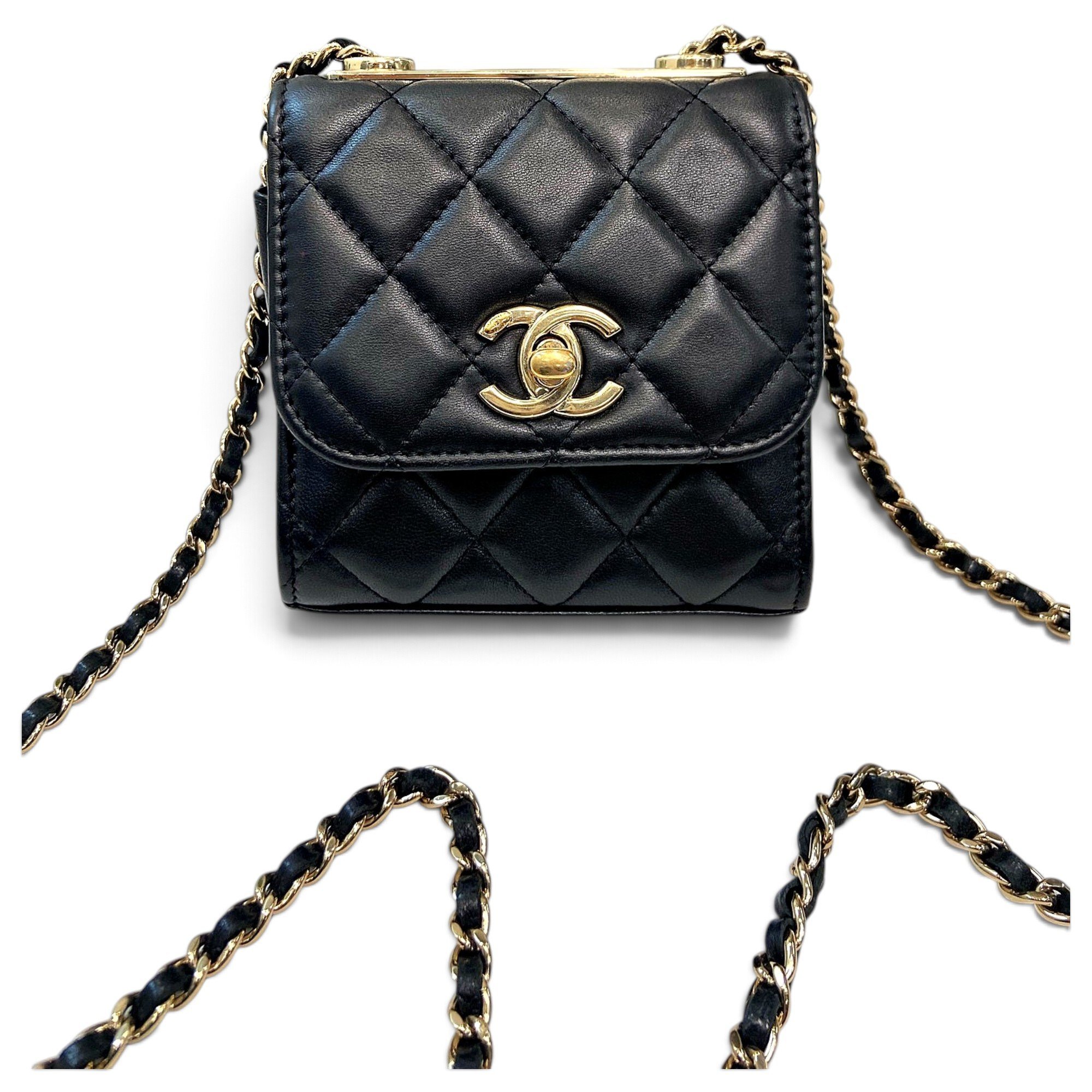 Trendy CC leather handbag
