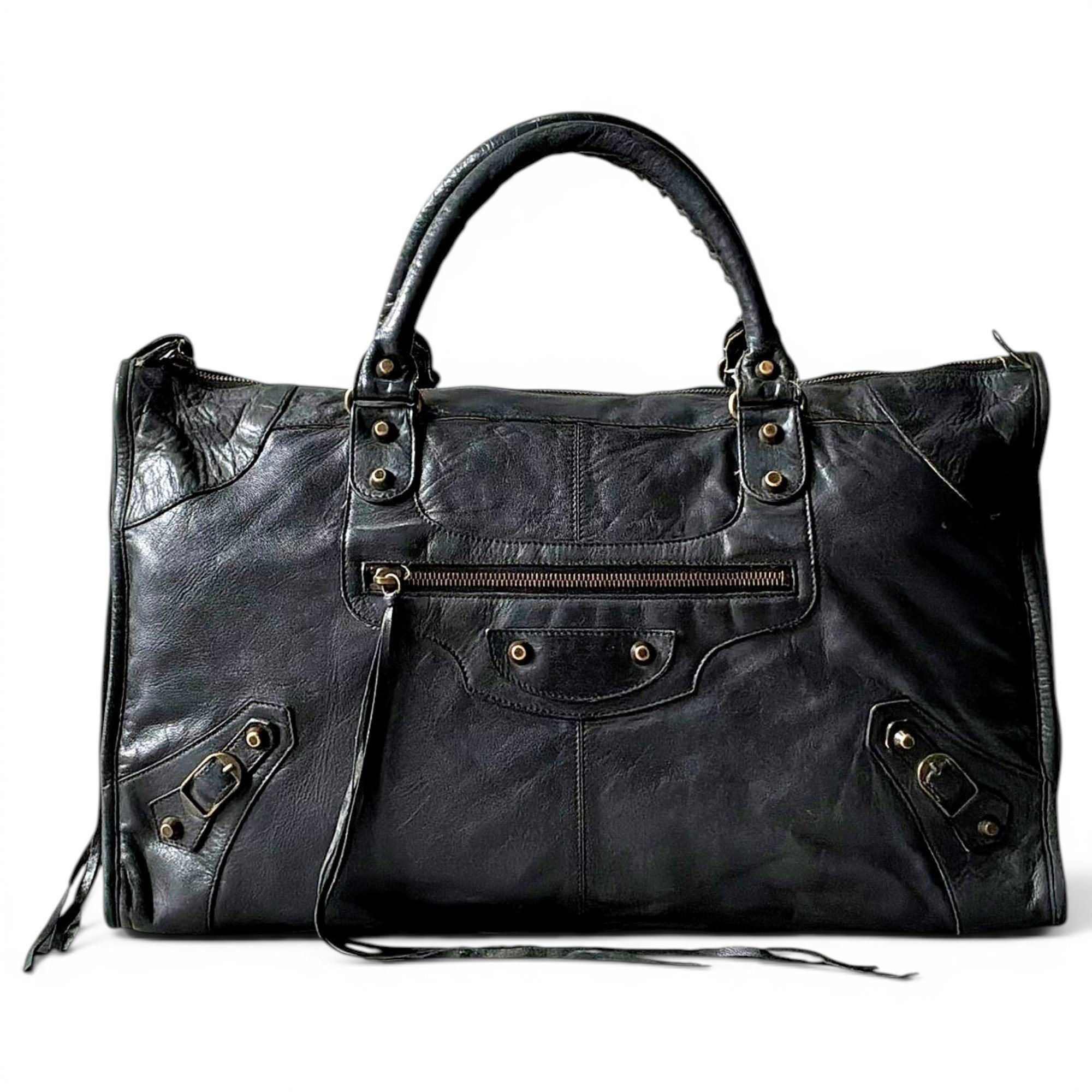 Work leather handbag