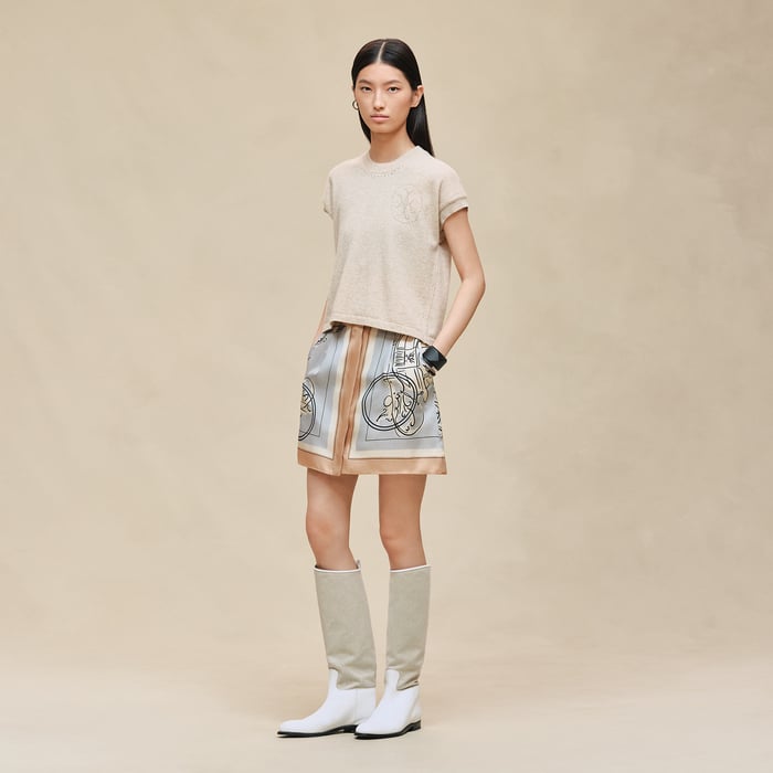 Beige Naturel Short-sleeve Sweater
