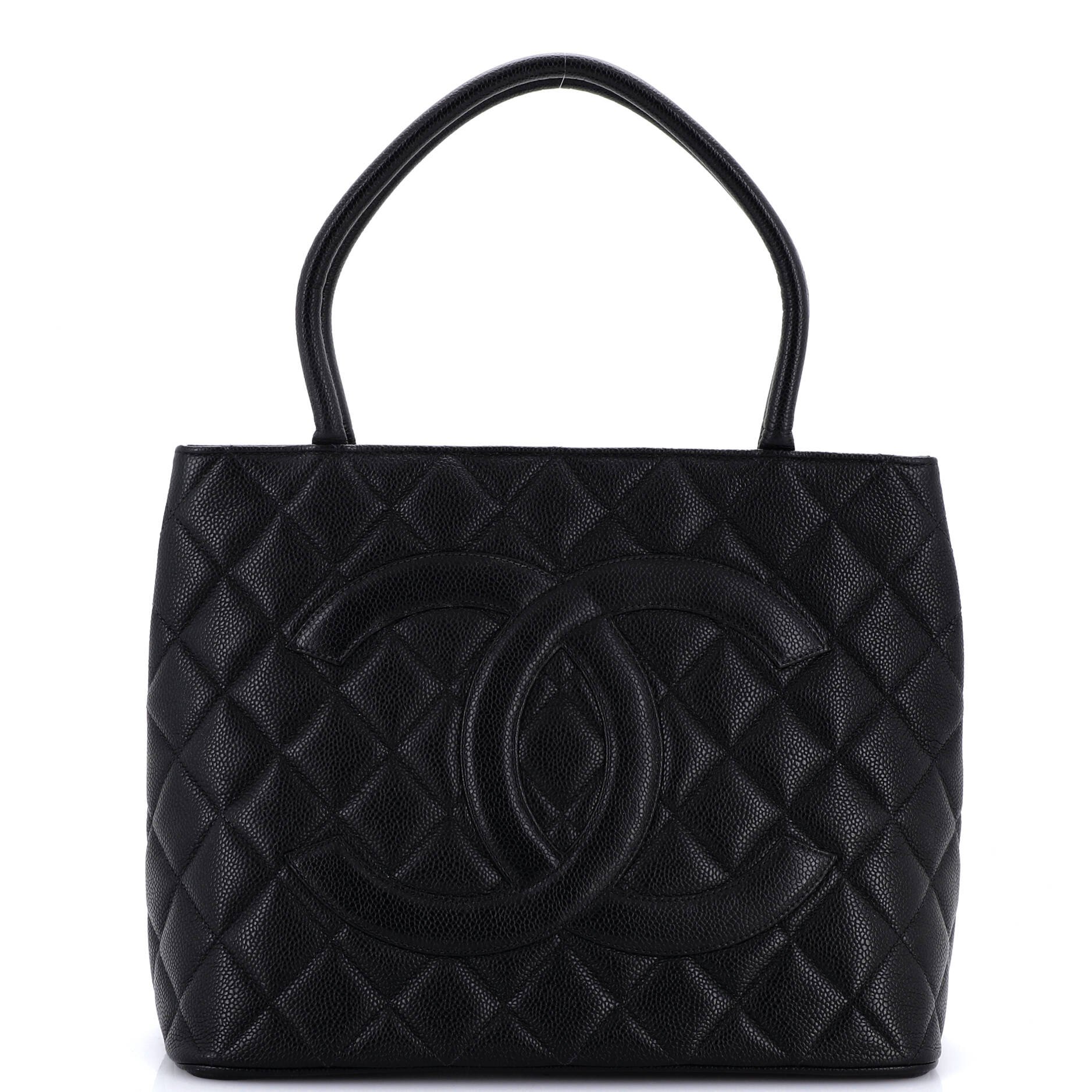 Medallion Tote Quilted Caviar