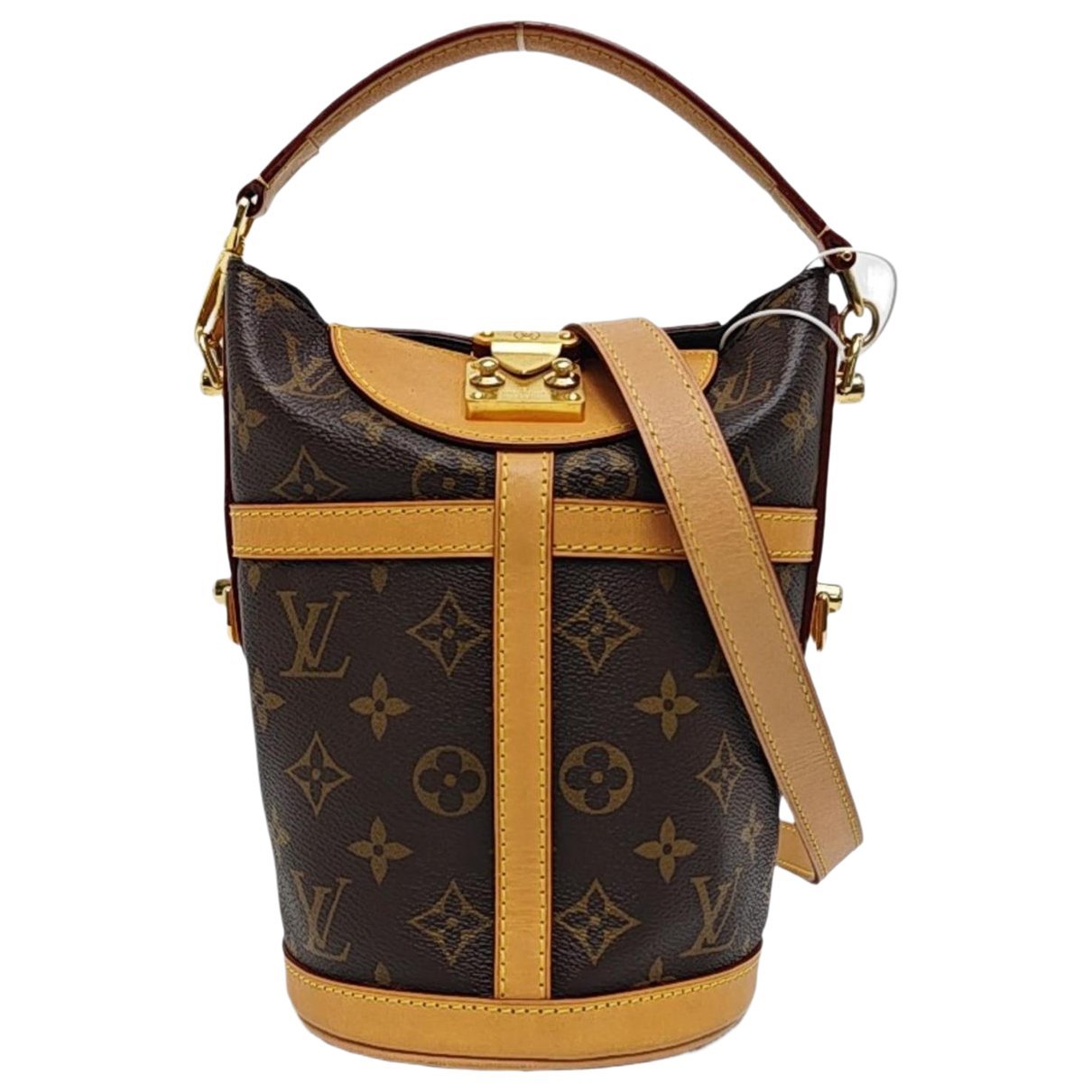Duffle leather handbag