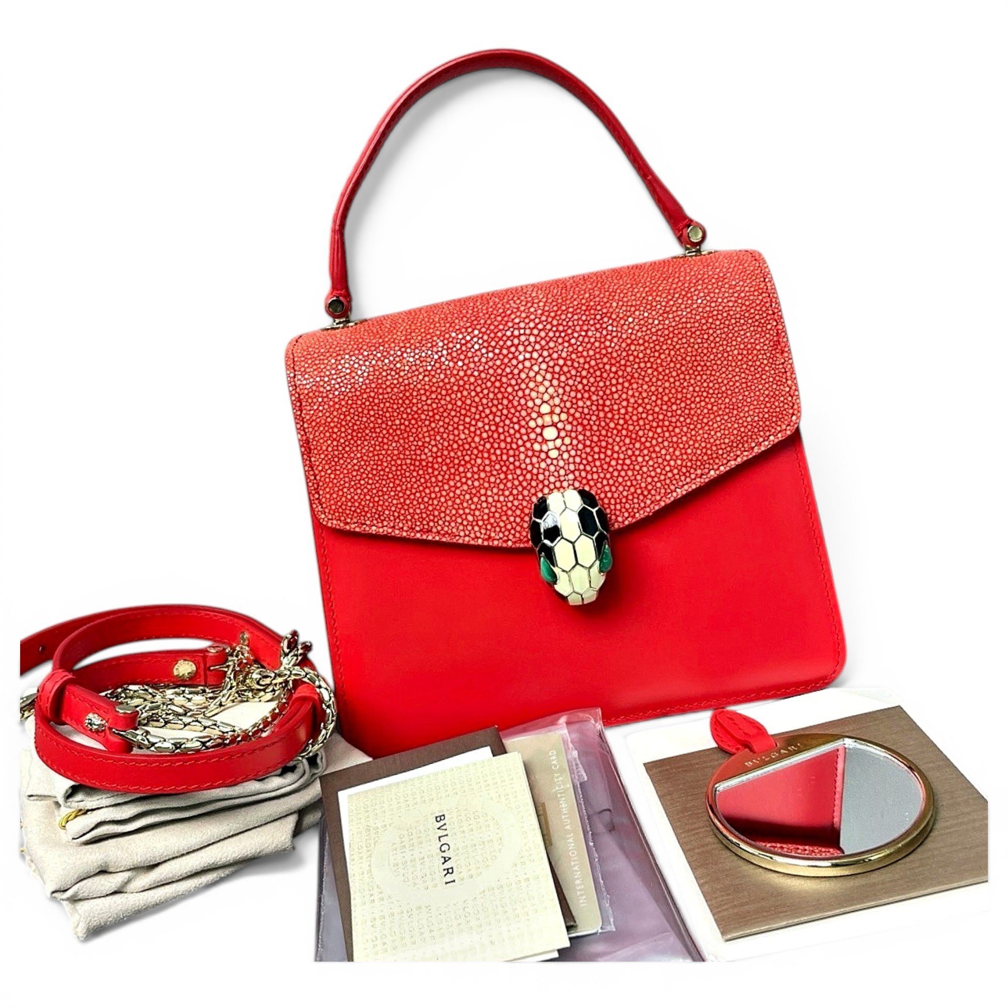 Serpenti leather handbag