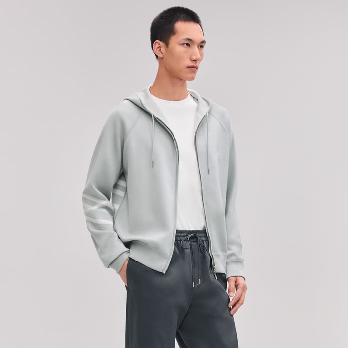 "H golf" reversible hooded jacket
