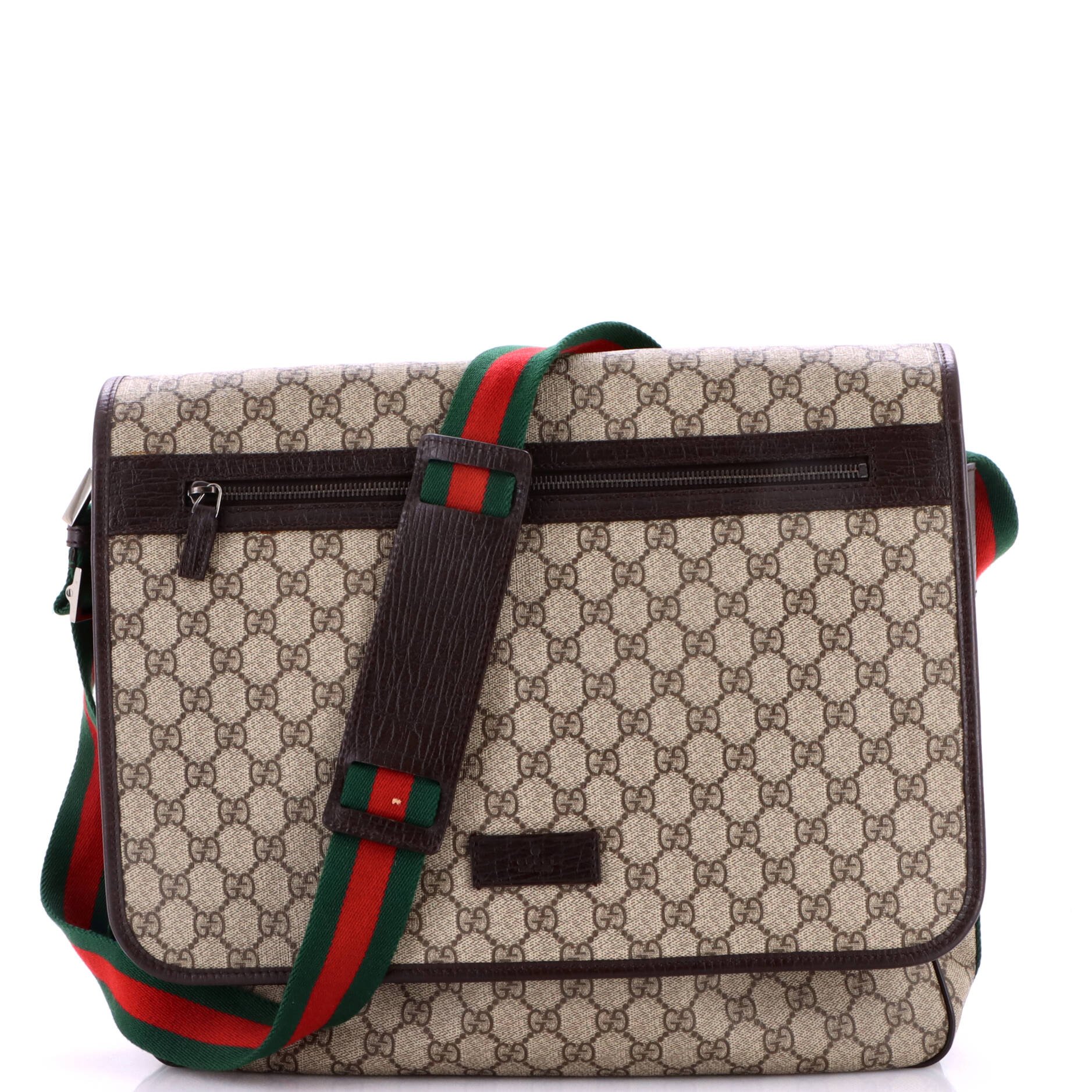 Web Strap Messenger Bag GG Coated Canvas Large