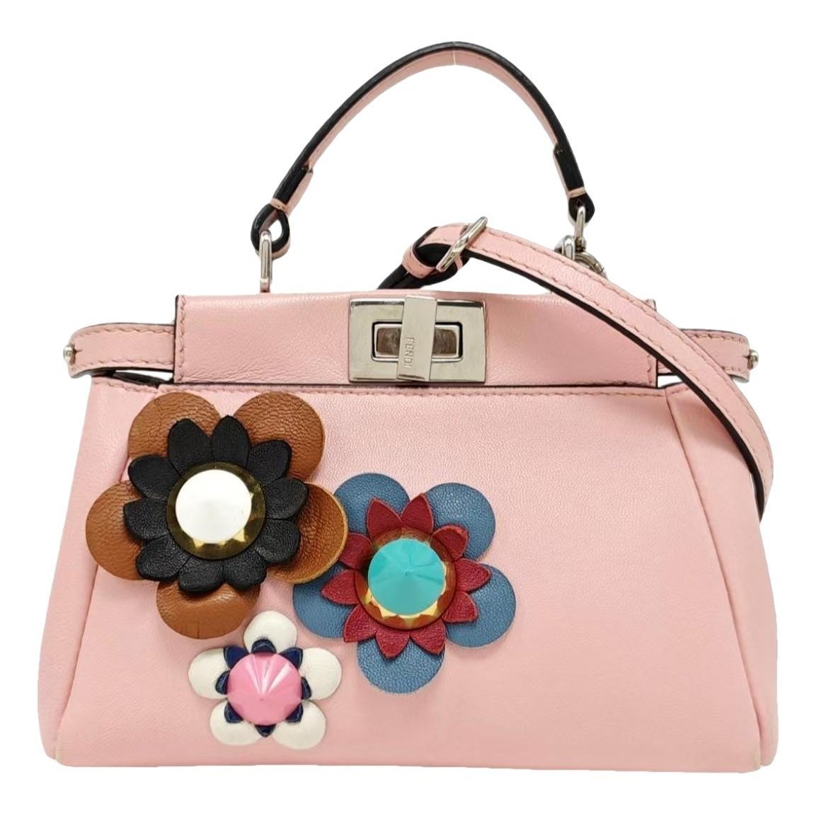 Peekaboo mini pocket leather crossbody bag