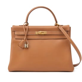 Hermes Naturelle Chamonix Retourne Kelly 35 Gold Hardware, 1993