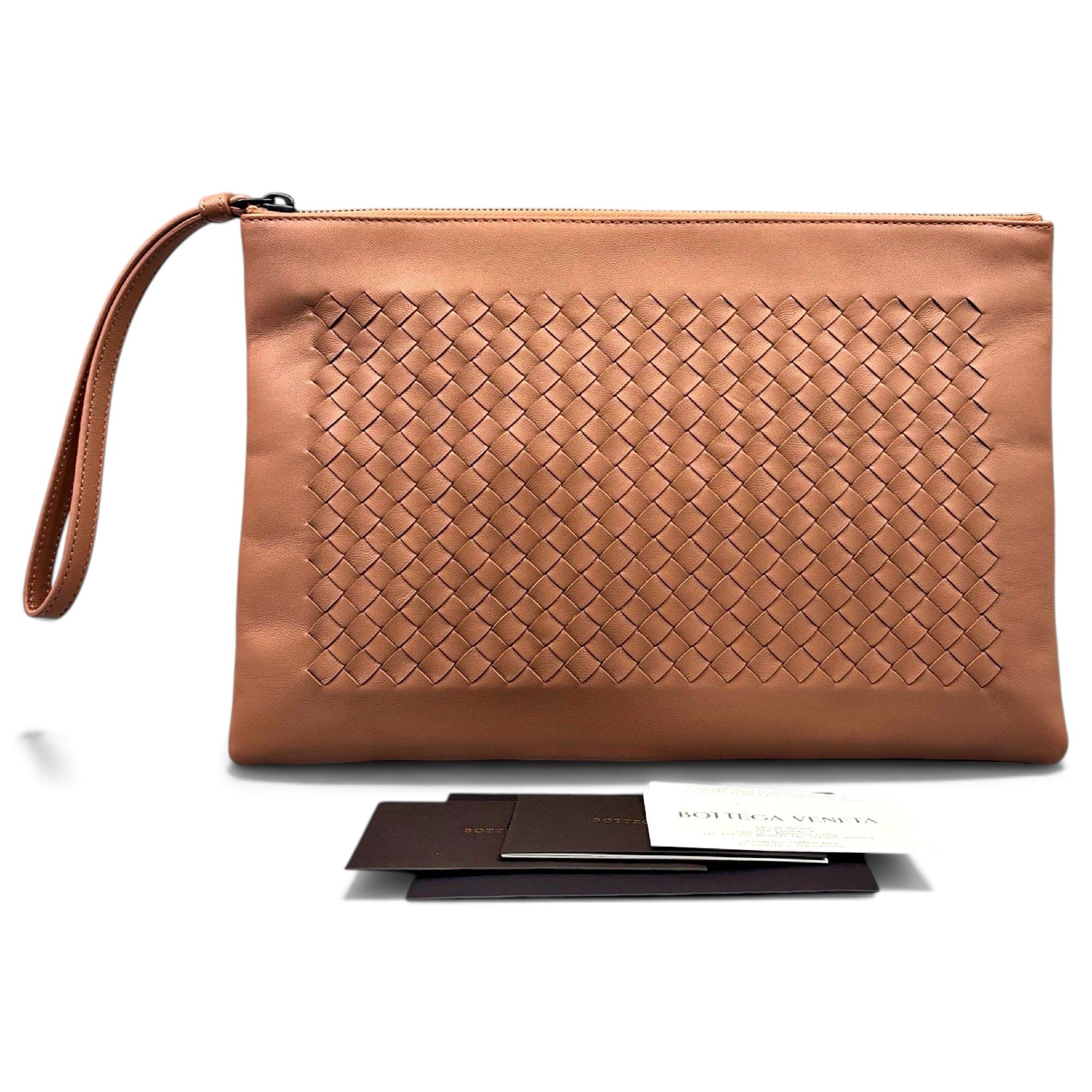 Leather clutch bag