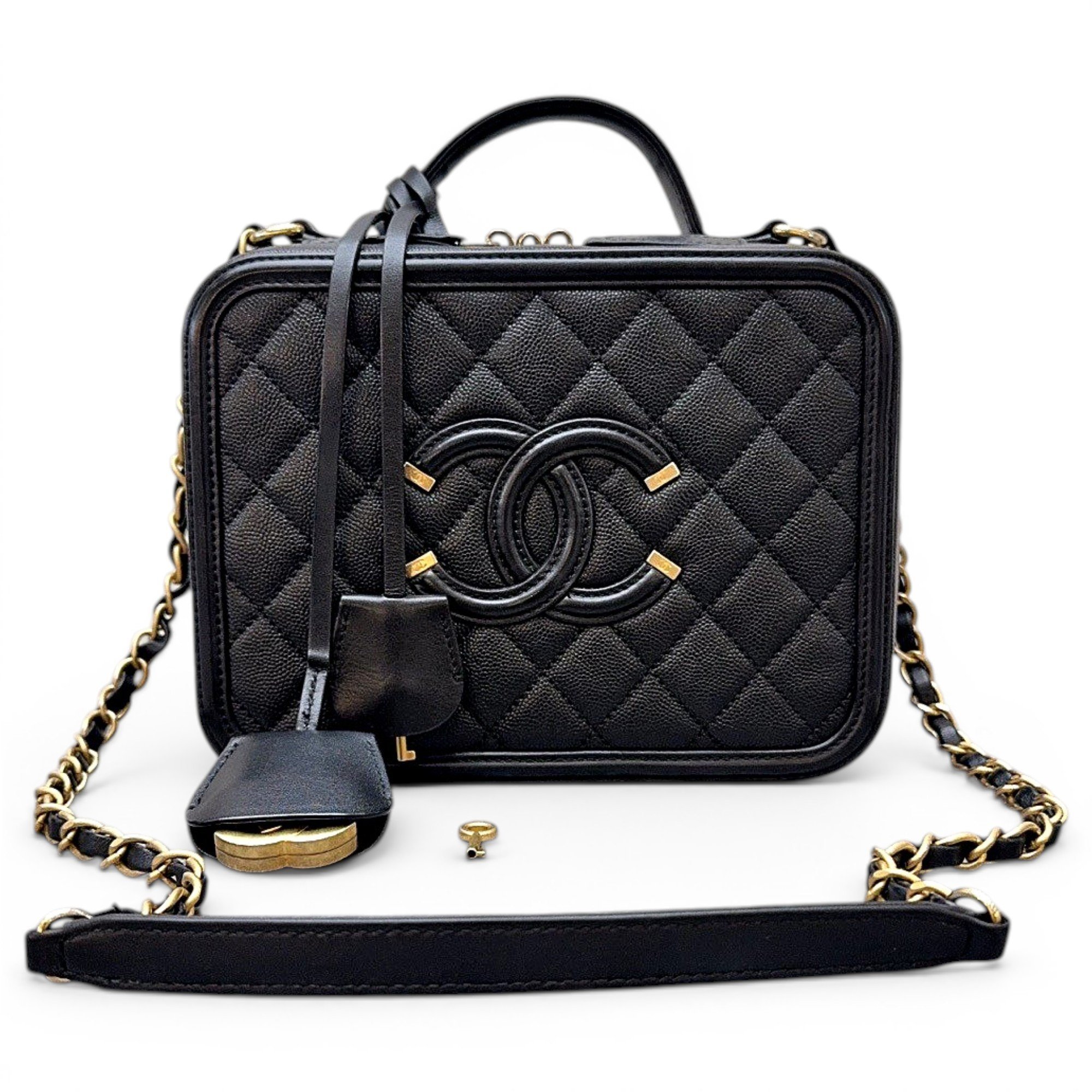 Vanity leather handbag