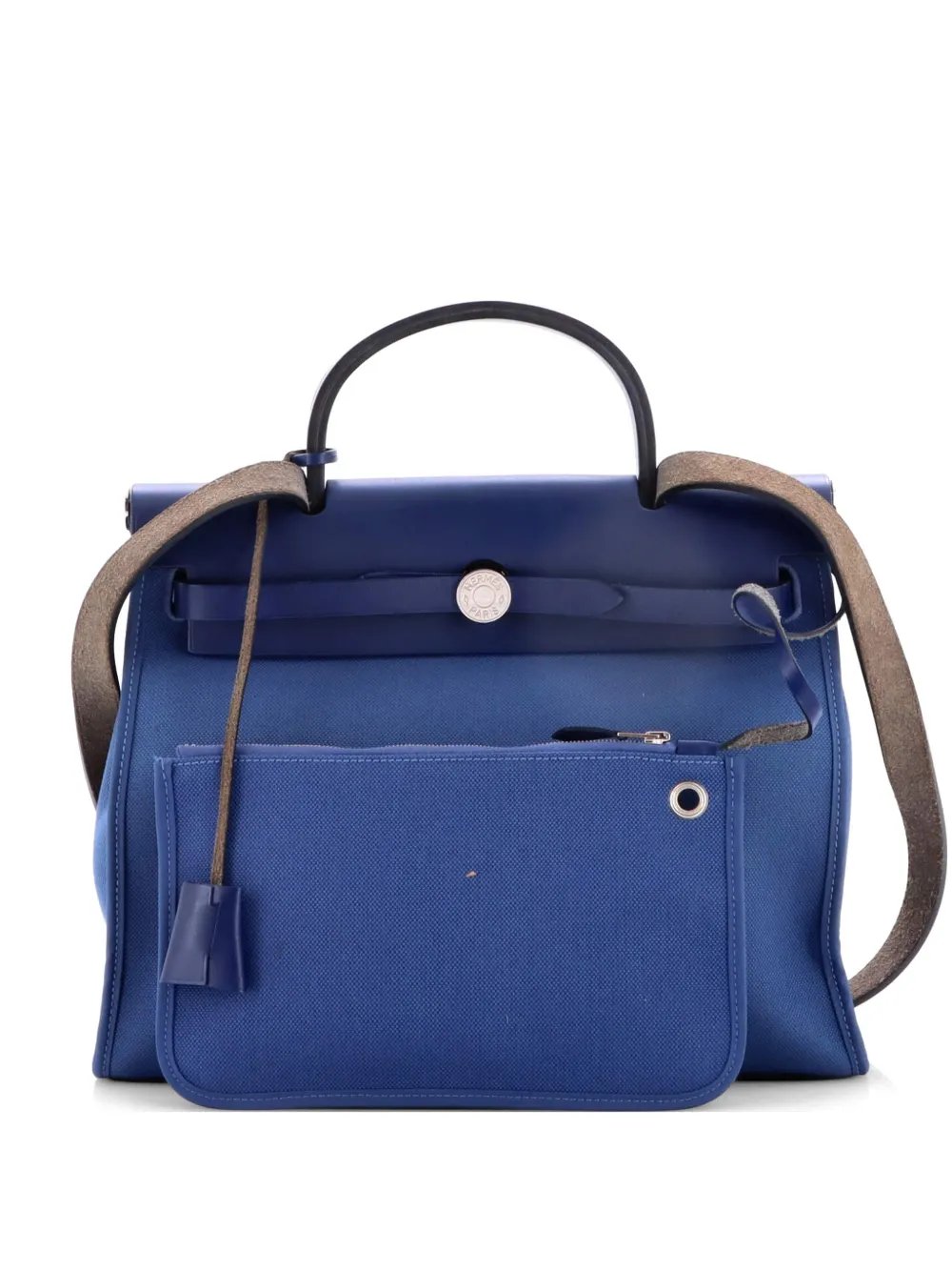 Herbag Zip Leather and Toile 31 shoulder bag