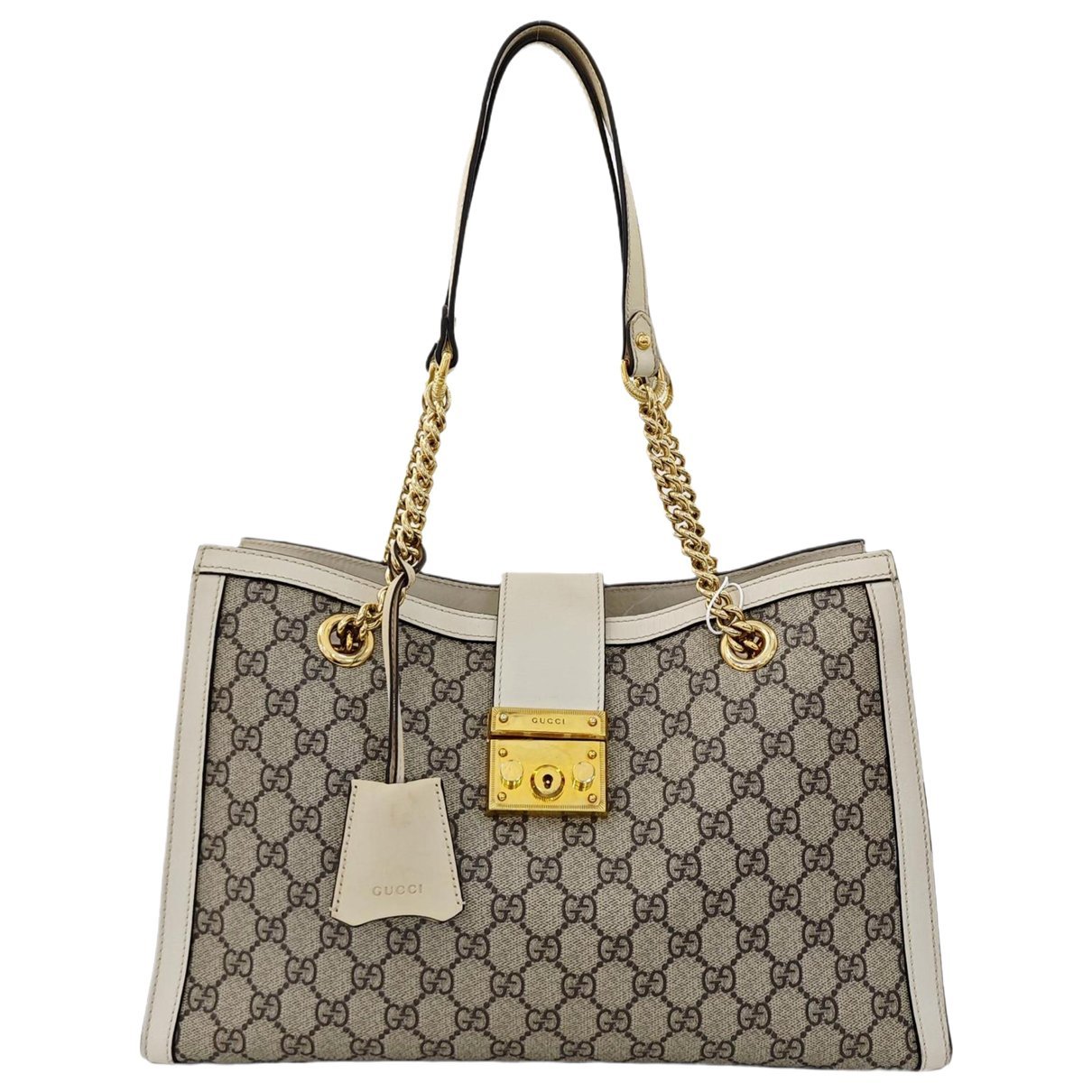 Padlock leather handbag