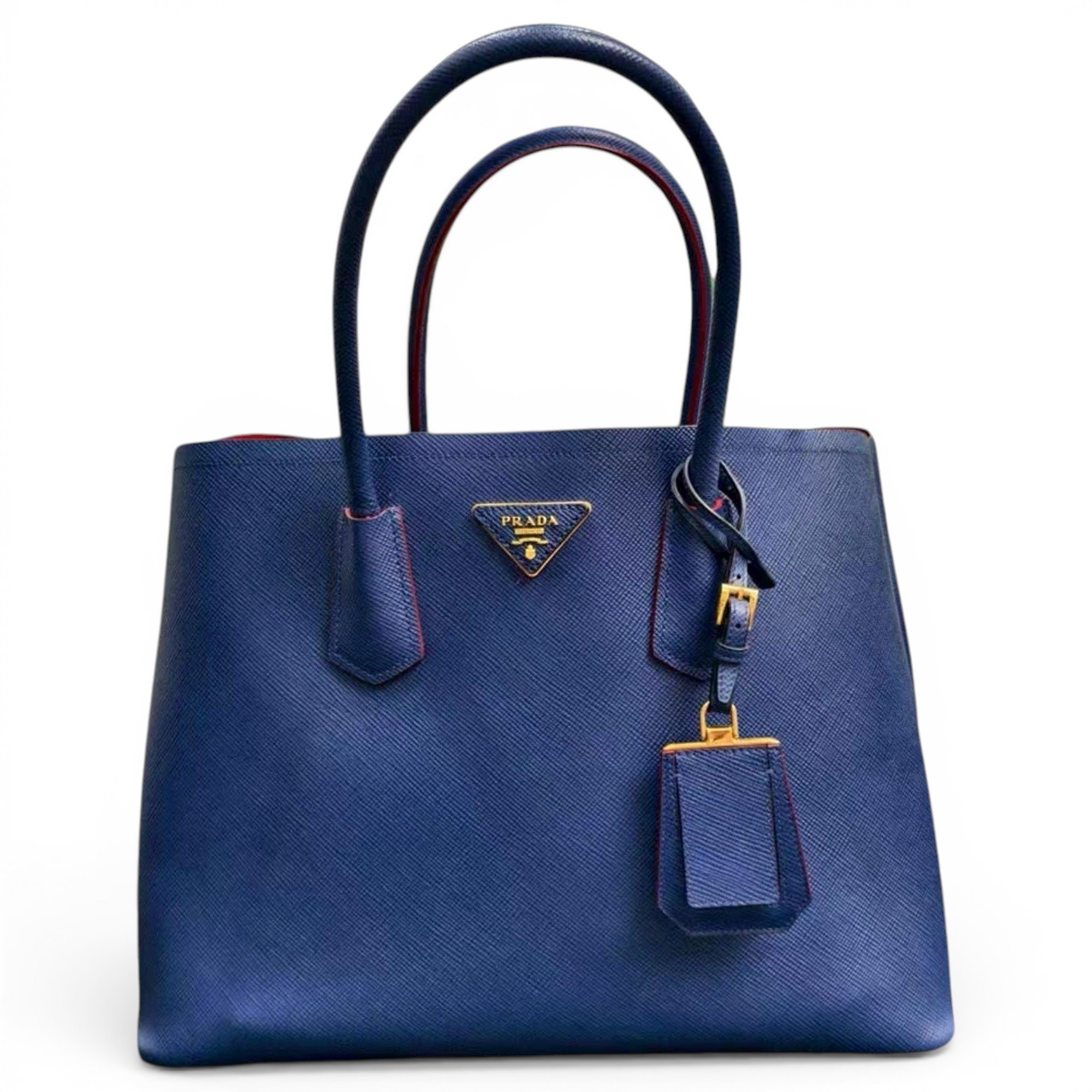 Double leather handbag