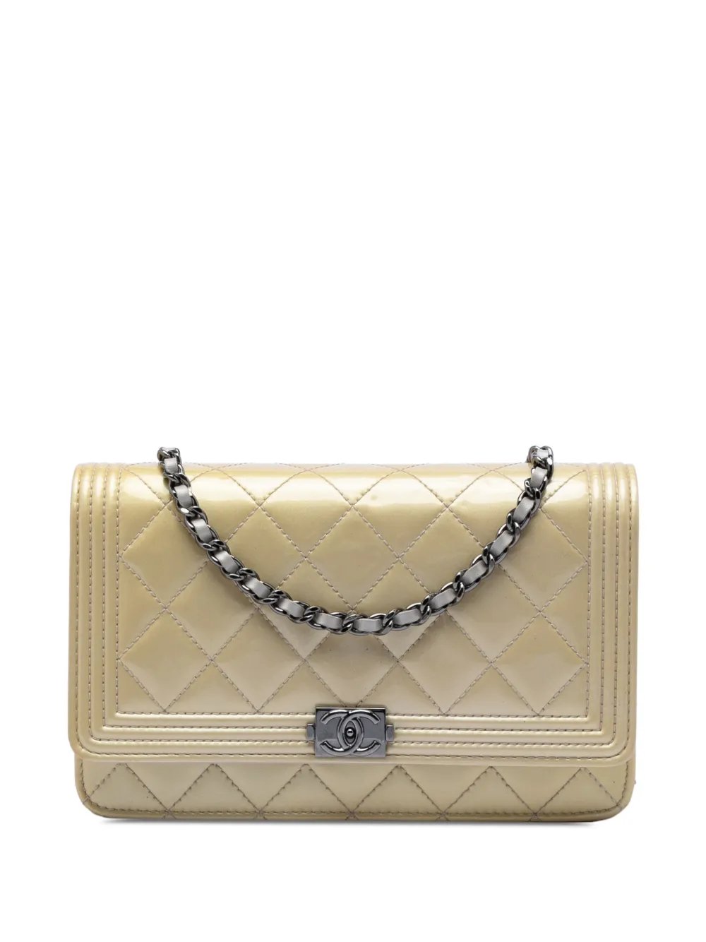 2014-2015 Quilted Patent Boy Wallet on Chain crossbody bag
