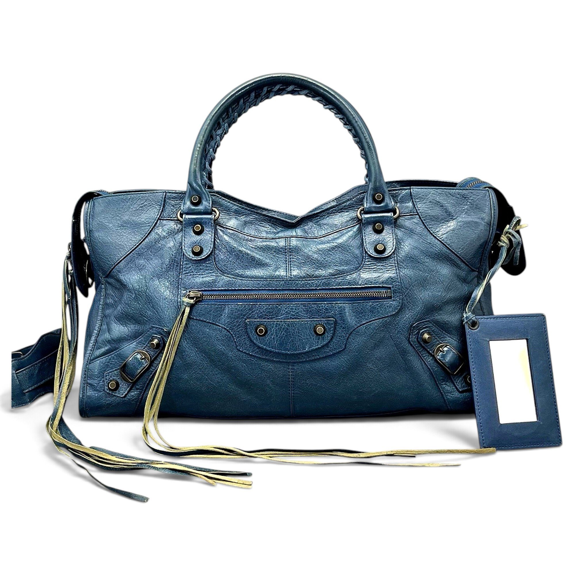 City leather handbag