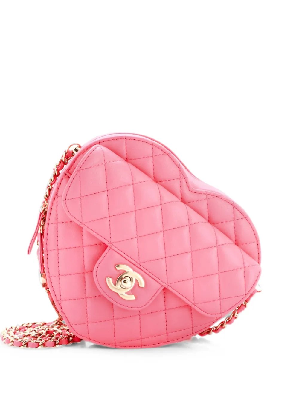 CC in Love Heart Bag Quilted Lambskin Large crossbody bag