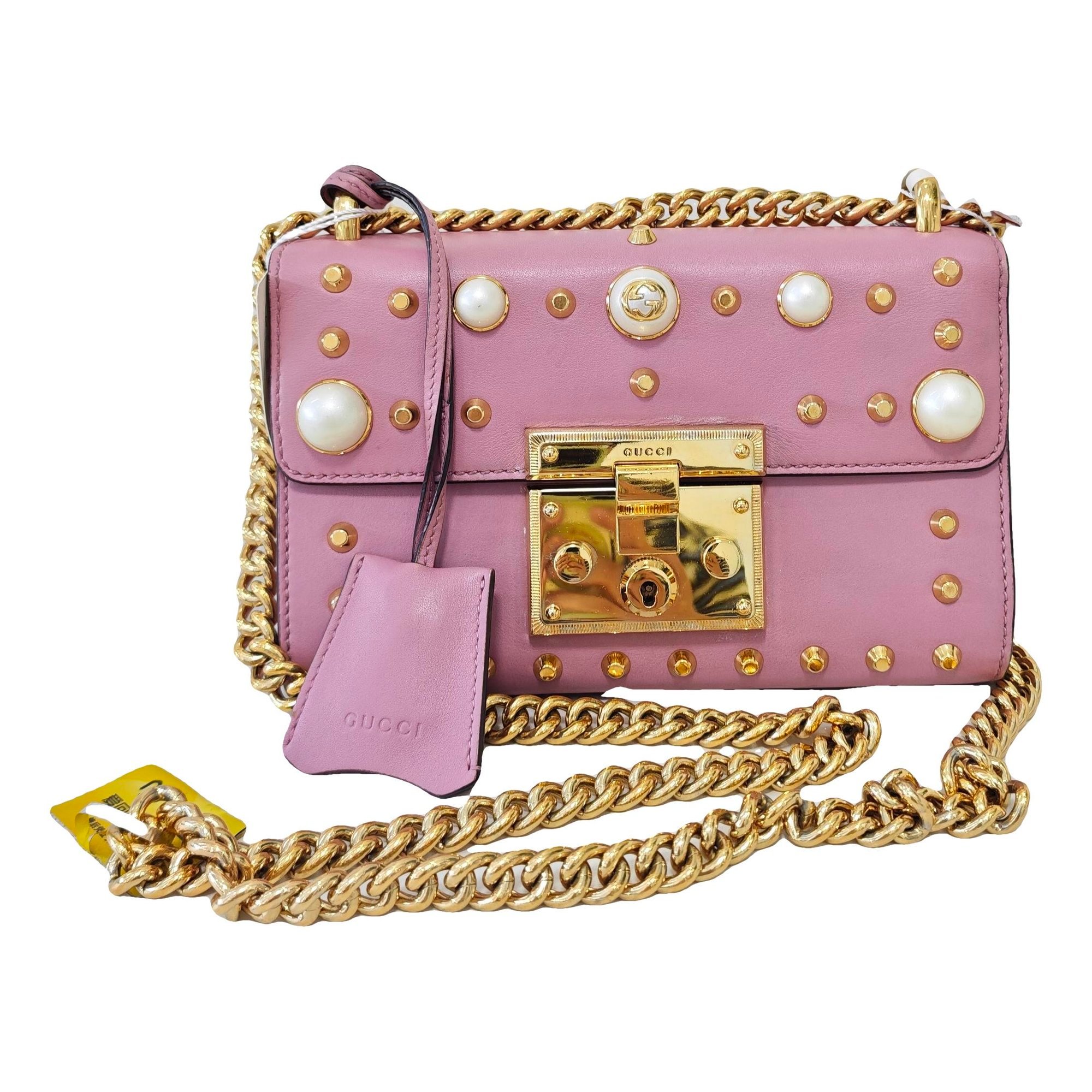 Padlock leather handbag