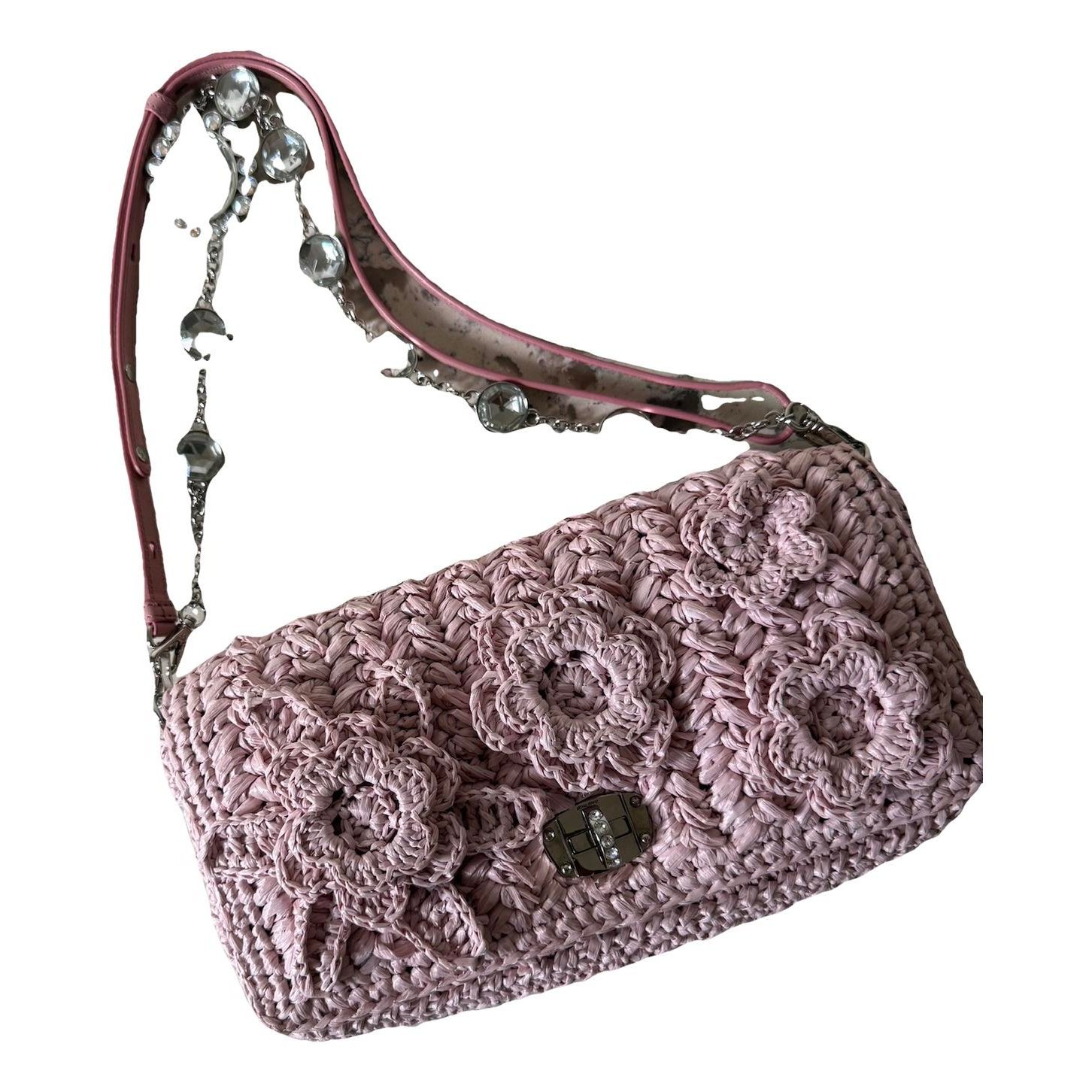 Miu Crystal cloth handbag