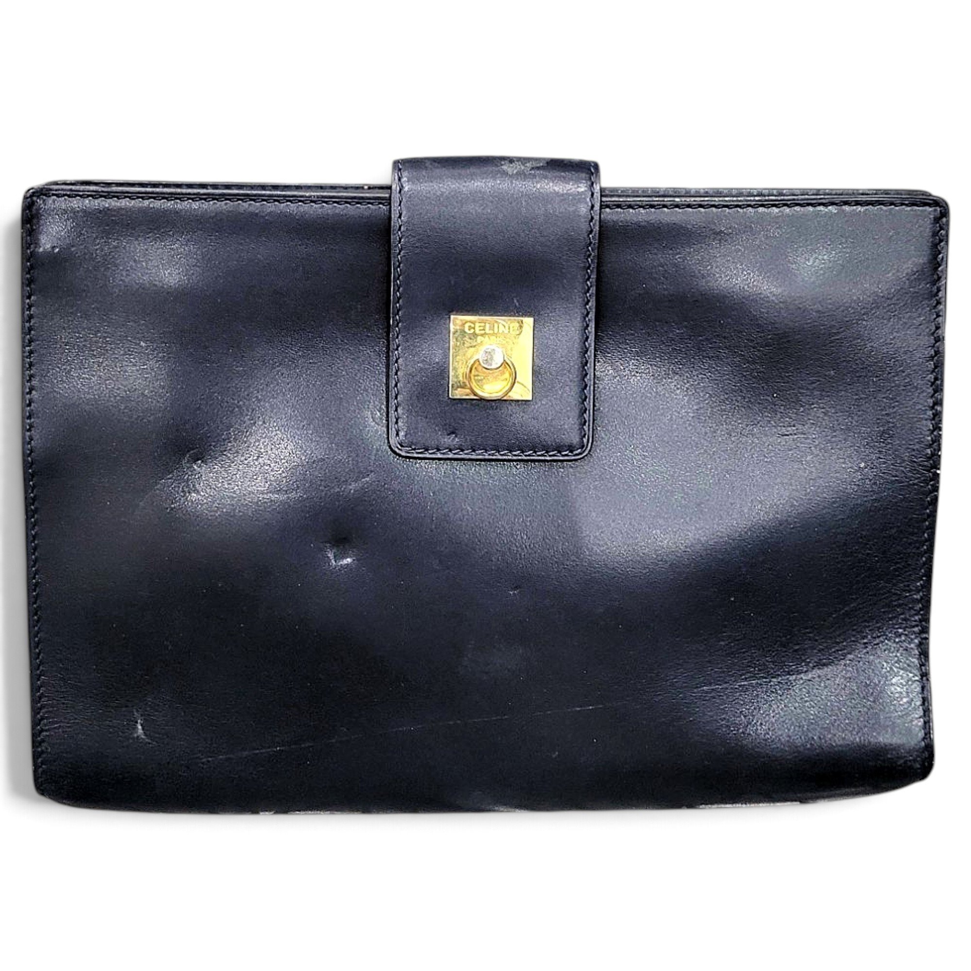 Leather clutch bag