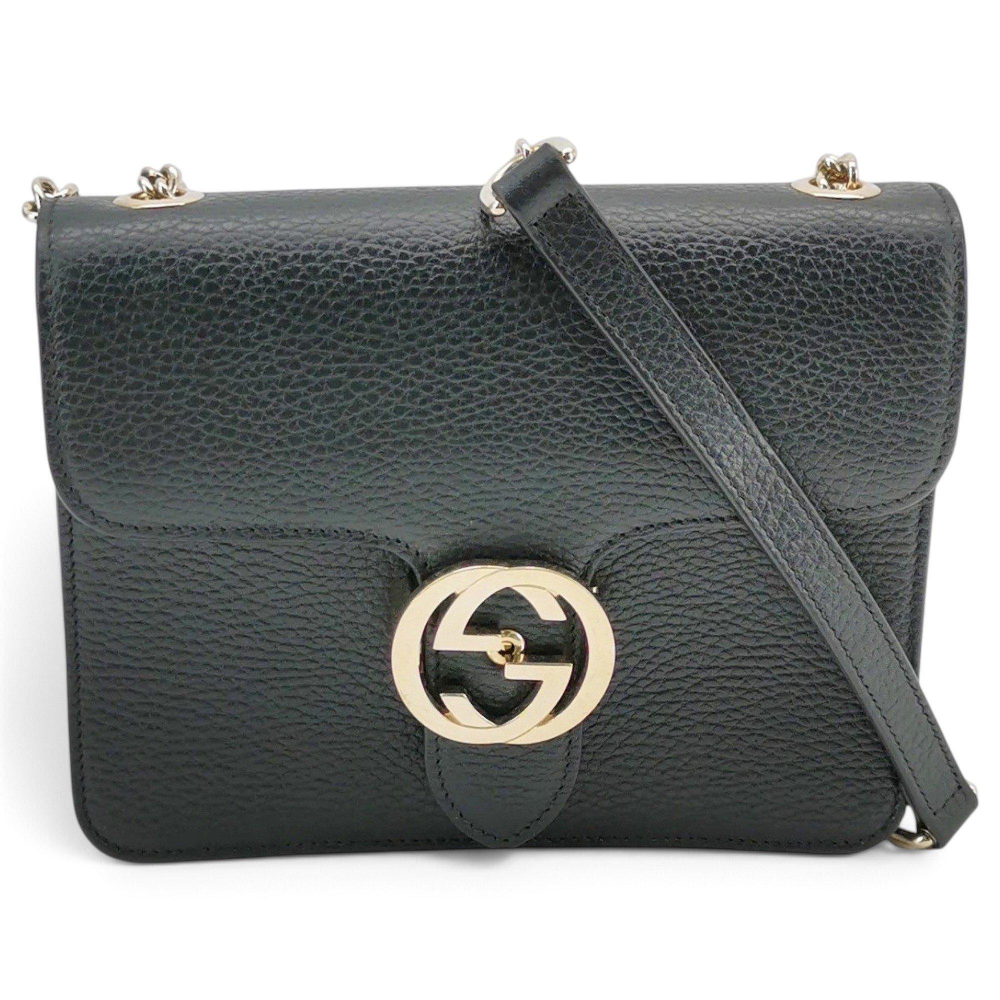Interlocking leather handbag