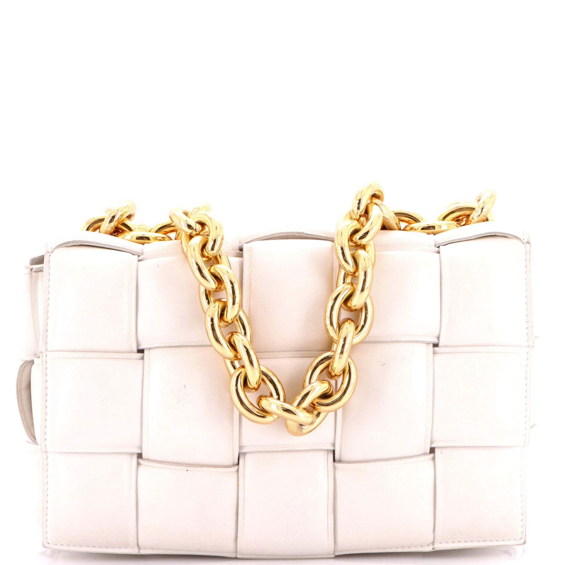 Bottega Veneta Cassette Chain Crossbody Bag Padded Maxi Intrecciato Leather