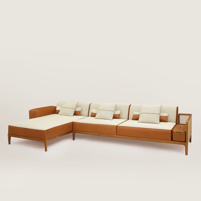 Sofa Sellier 2-seater with chaise lounge