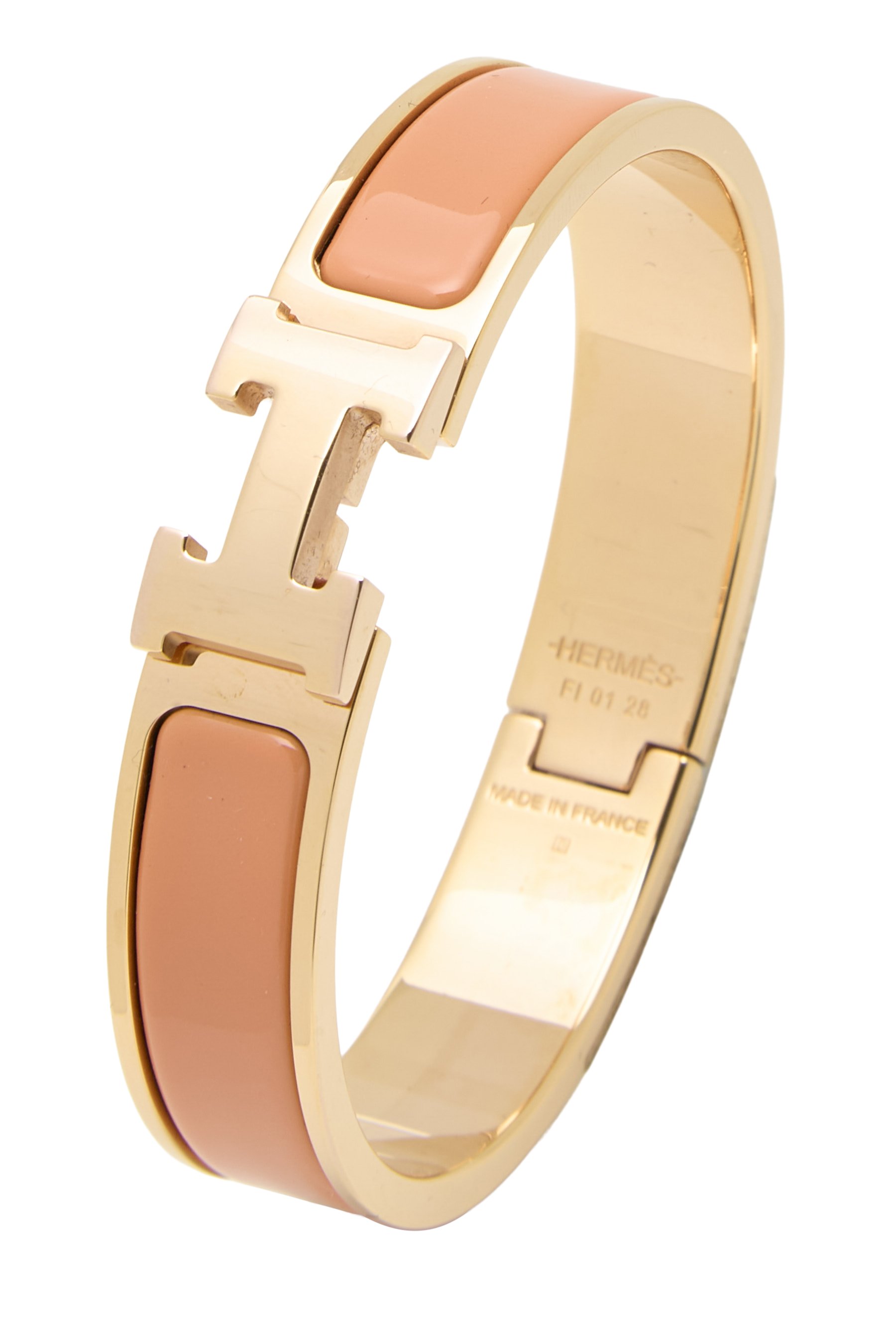 Orange Enamel Clic-Clac 'H' Bracelet Narrow
