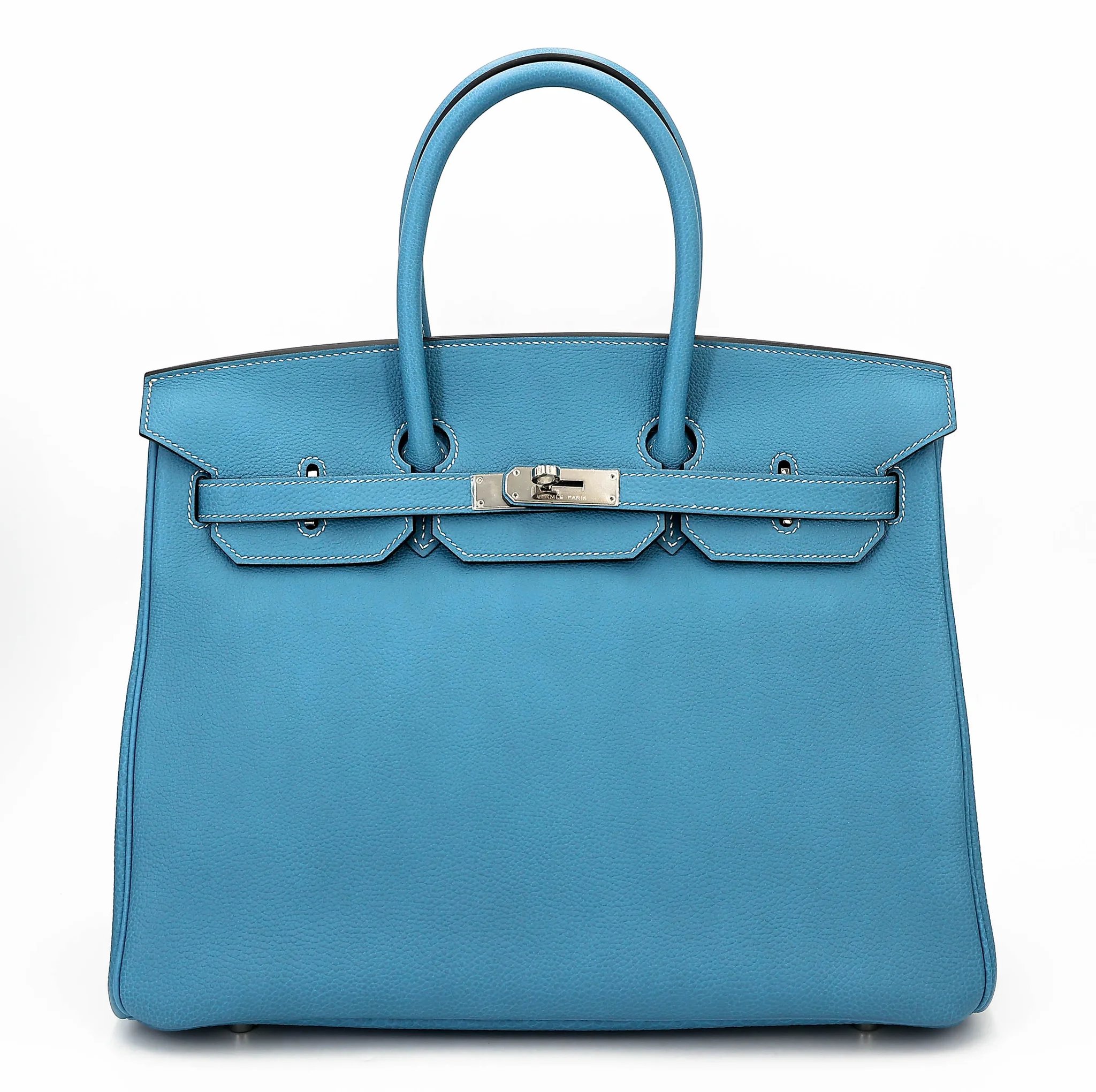 Unused ( Rank NS ) HERMÈS Birkin 35 Bleu Jean (75) Togo Palladium hardware Square N (2010)