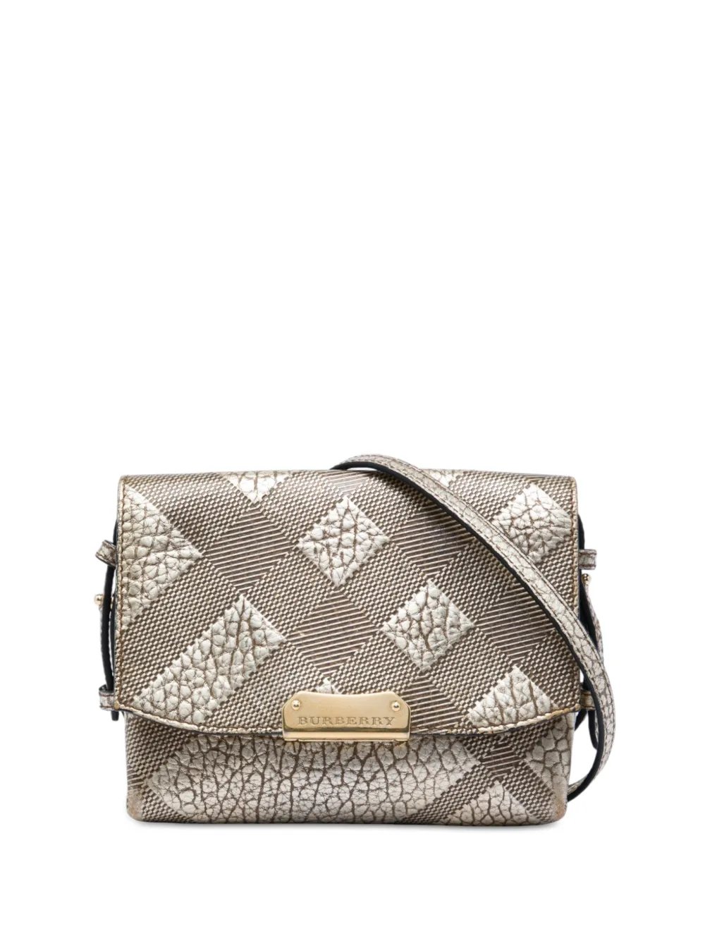 2000-2017 Embossed Grain Check Leather Langley crossbody bag