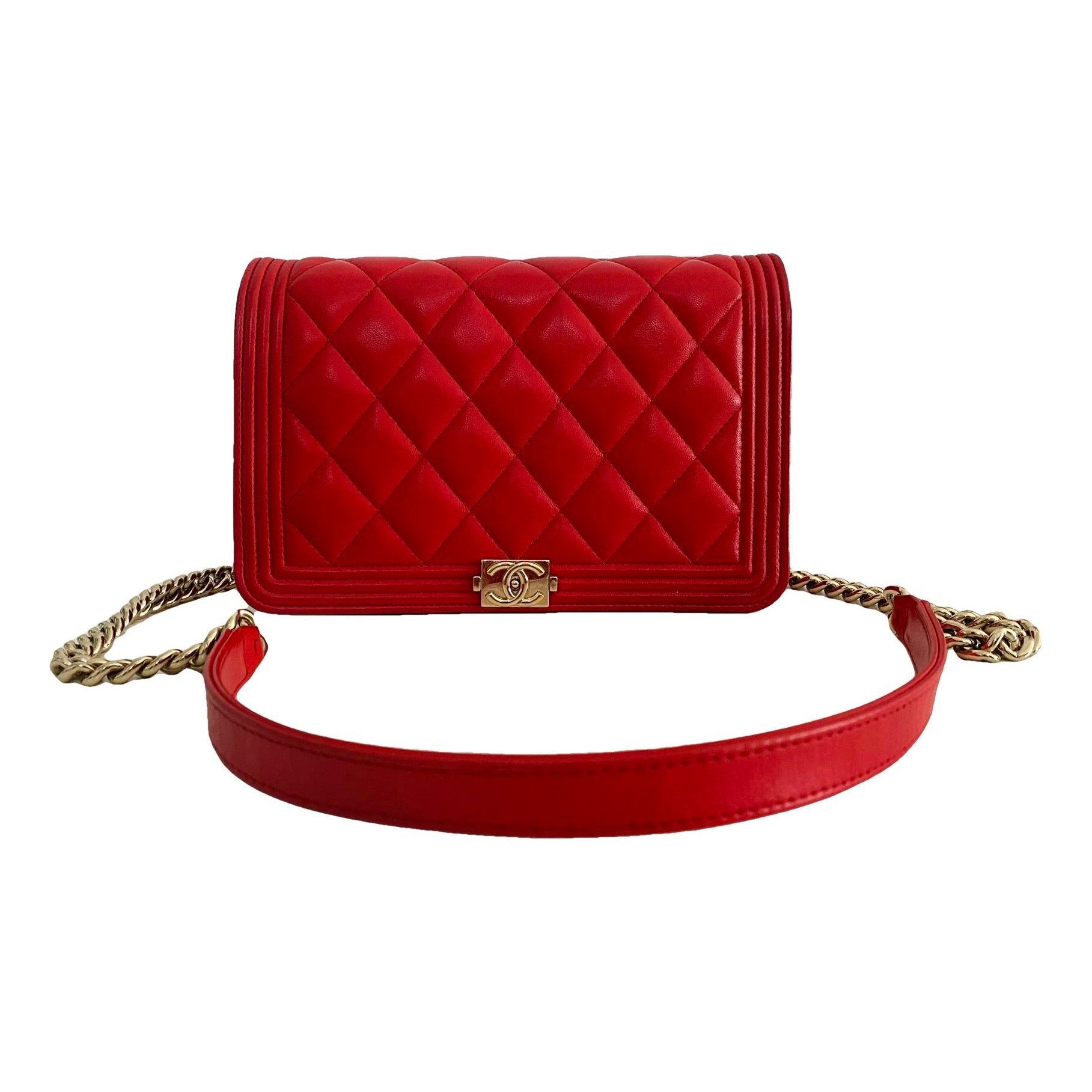 Wallet On Chain Boy leather crossbody bag