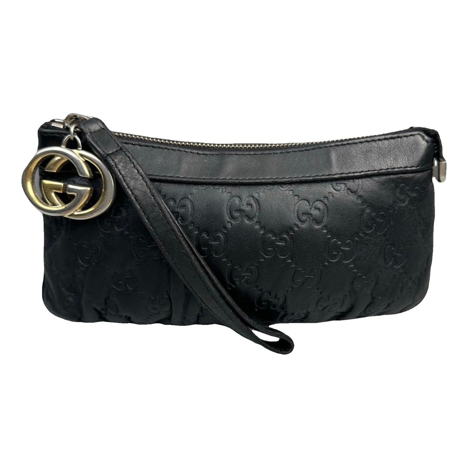 Leather clutch bag