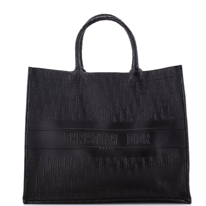 Dior Book Tote Oblique Embossed Calfskin Large
