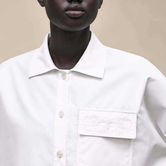 Blanc Embroidered Beach Shirt