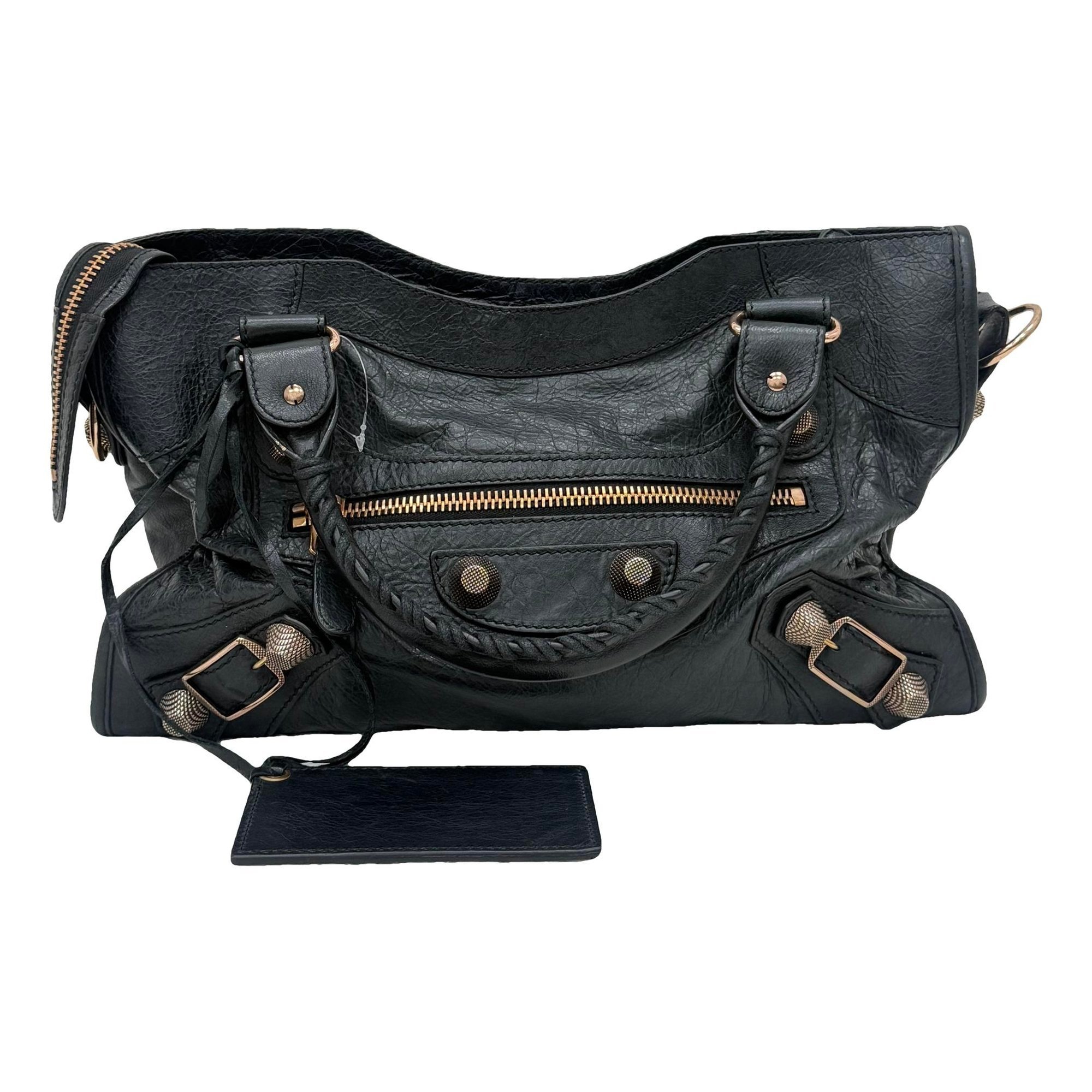 City leather handbag