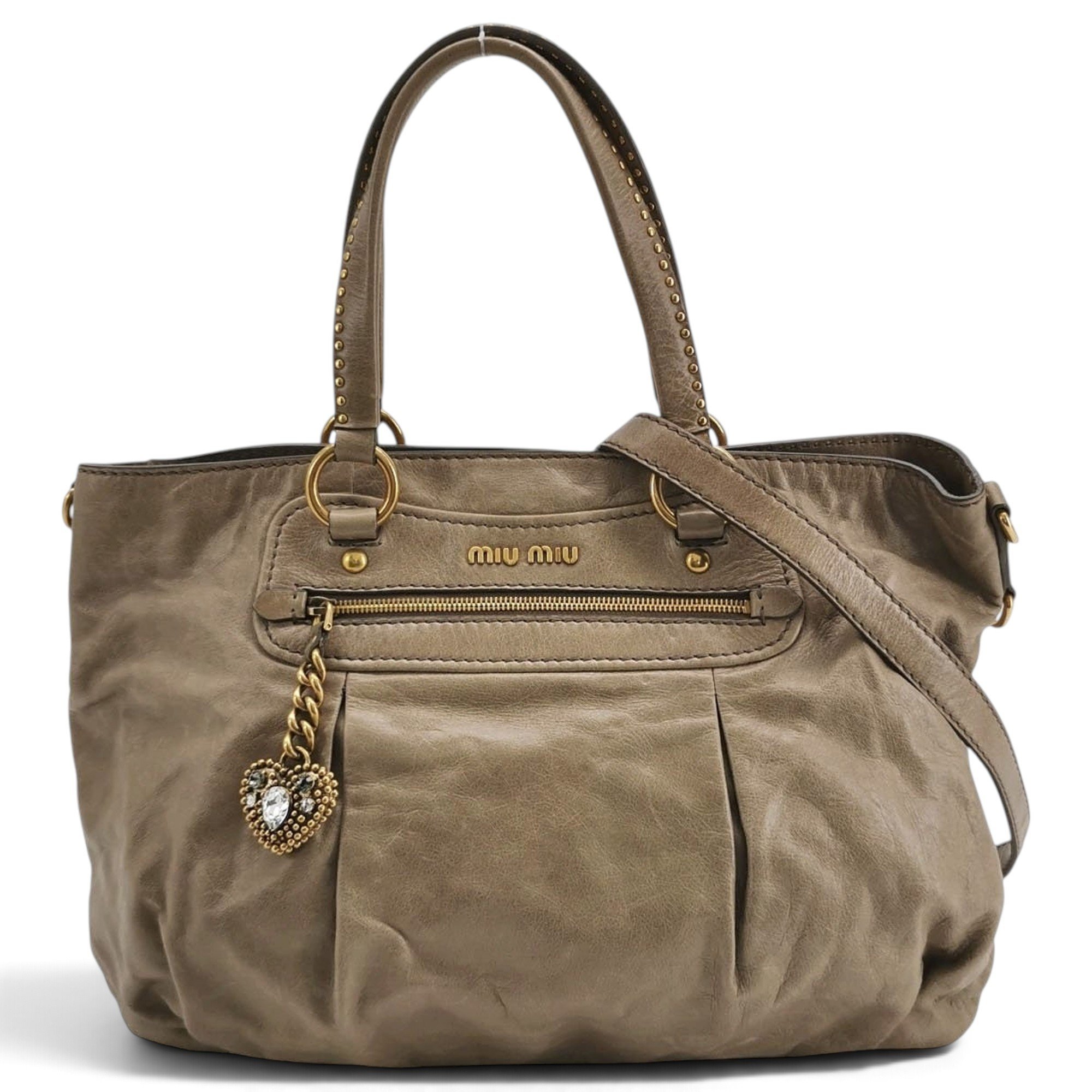 Miu Logo leather handbag